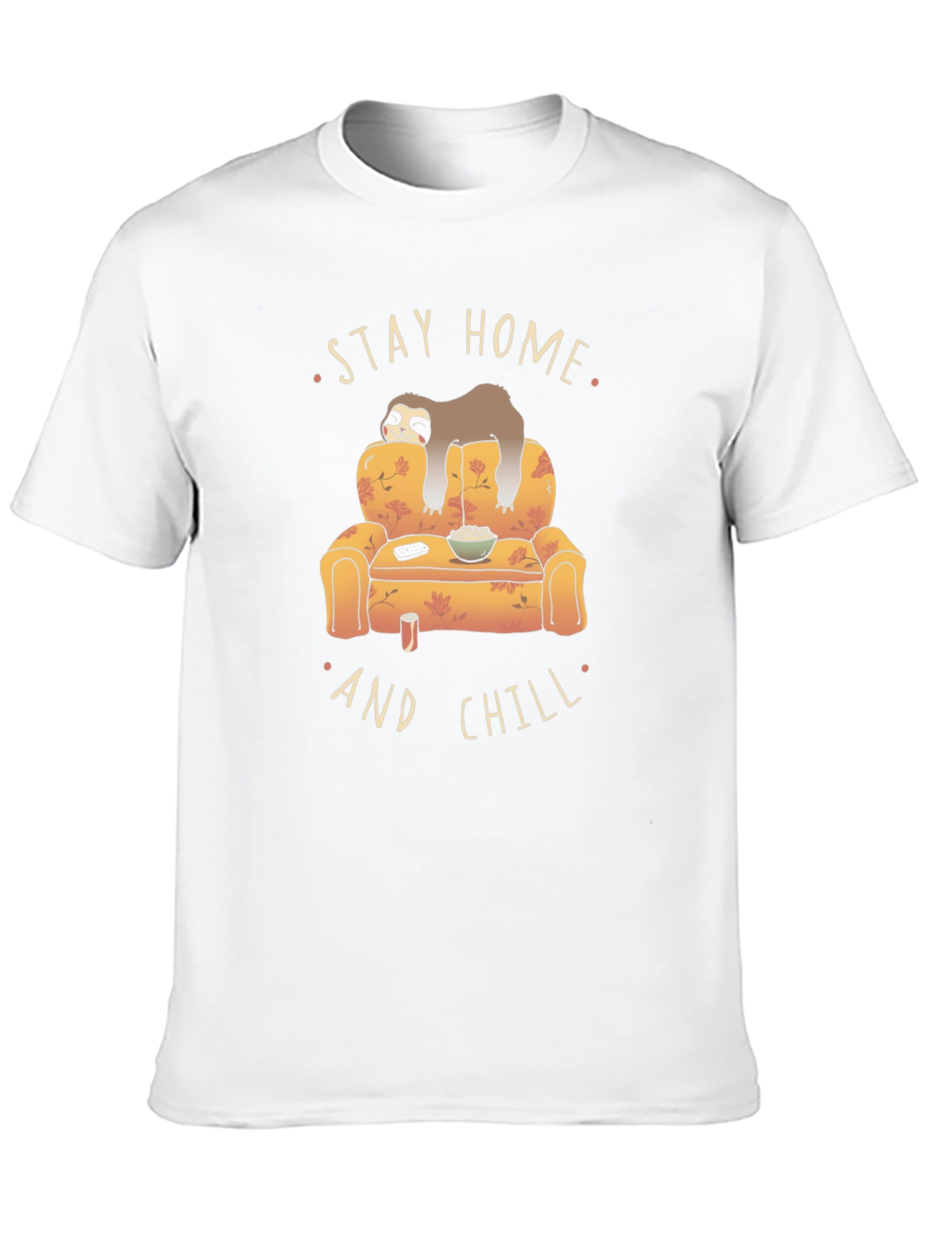 Black Stay Home & Chill Sloth Graphic T-Shirt view 10