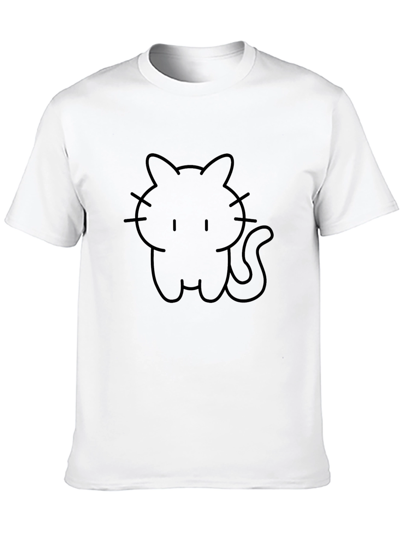 Black Cute Black Cat T-Shirt - Line Art Design view 10
