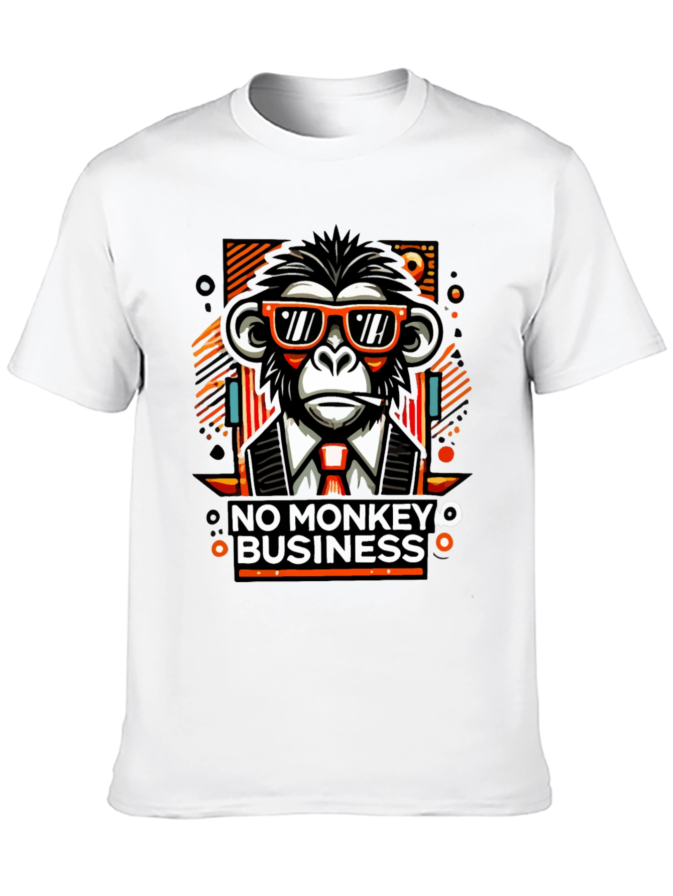 Black No Monkey Business Graphic T-Shirt view 10