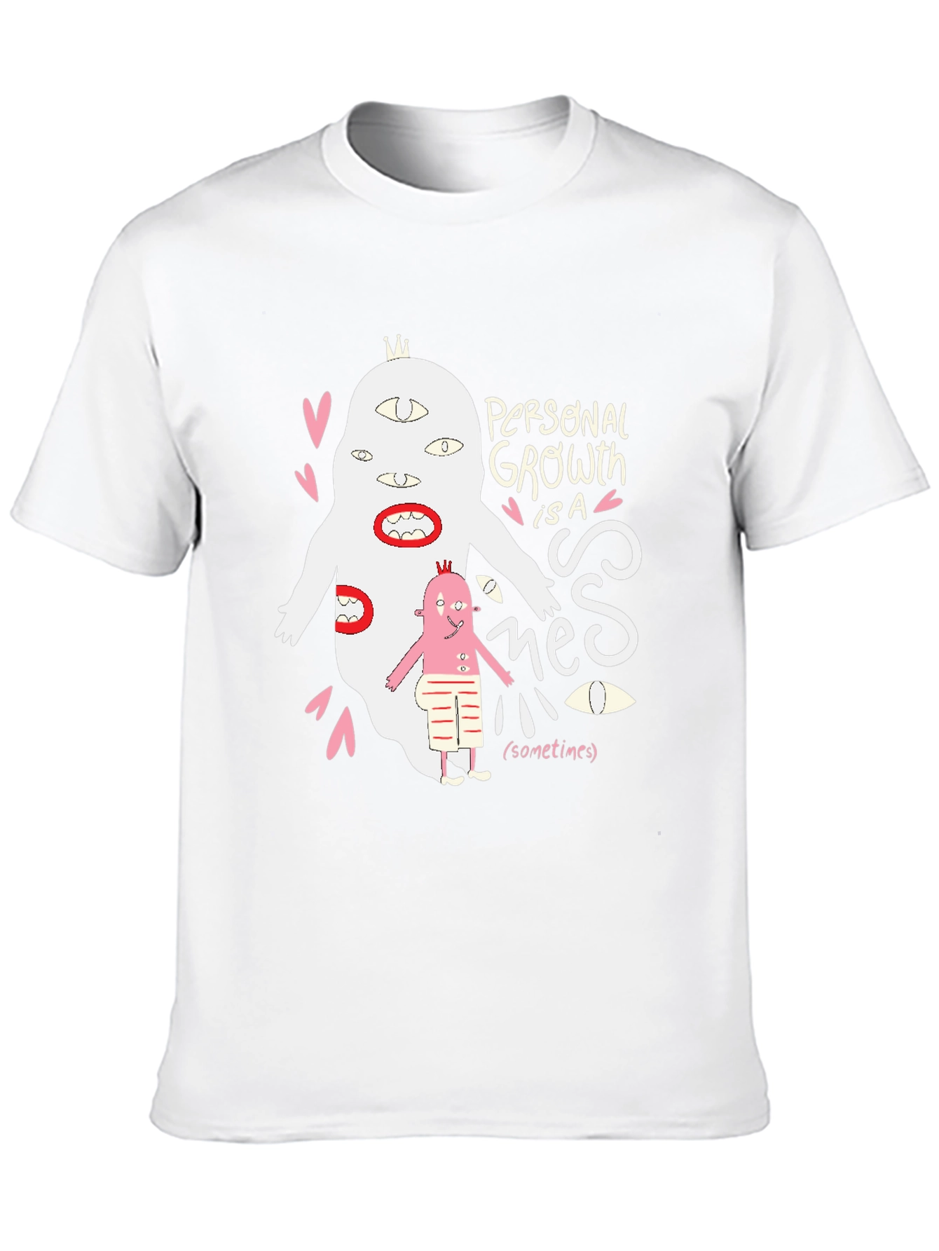 Black Personal Growth Sometimes T-Shirt view 10