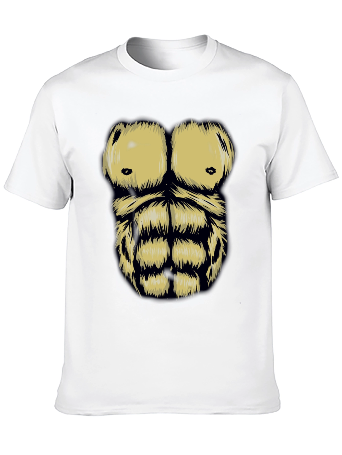 Black Funny Muscle Chest T-Shirt - Costume Tee view 10