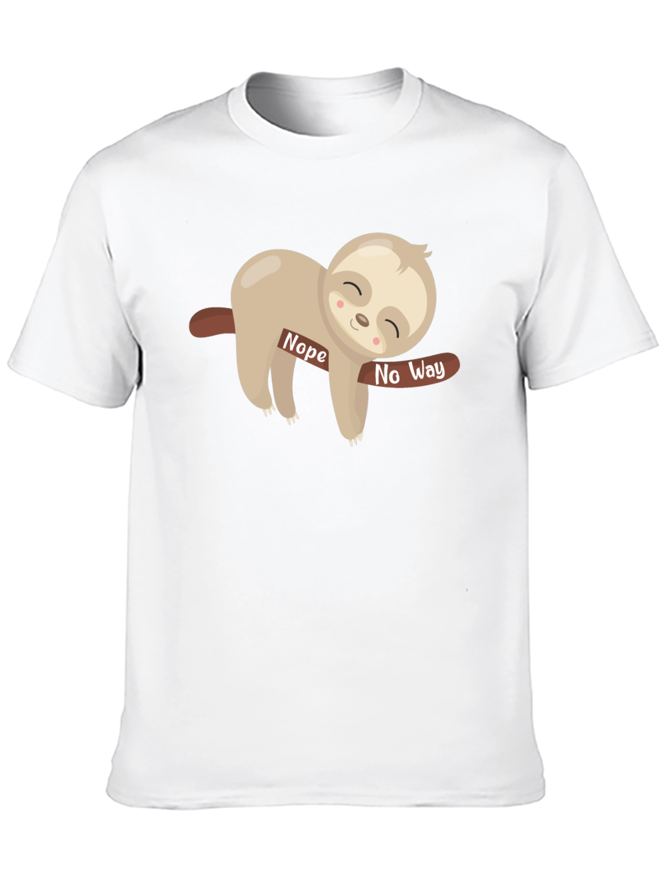 Black Nope No Way Sloth T-Shirt - Black Crew Neck Tee view 10