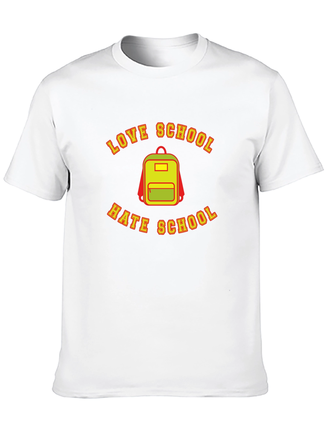 Black Love Hate School Backpack Graphic T-Shirt view 10