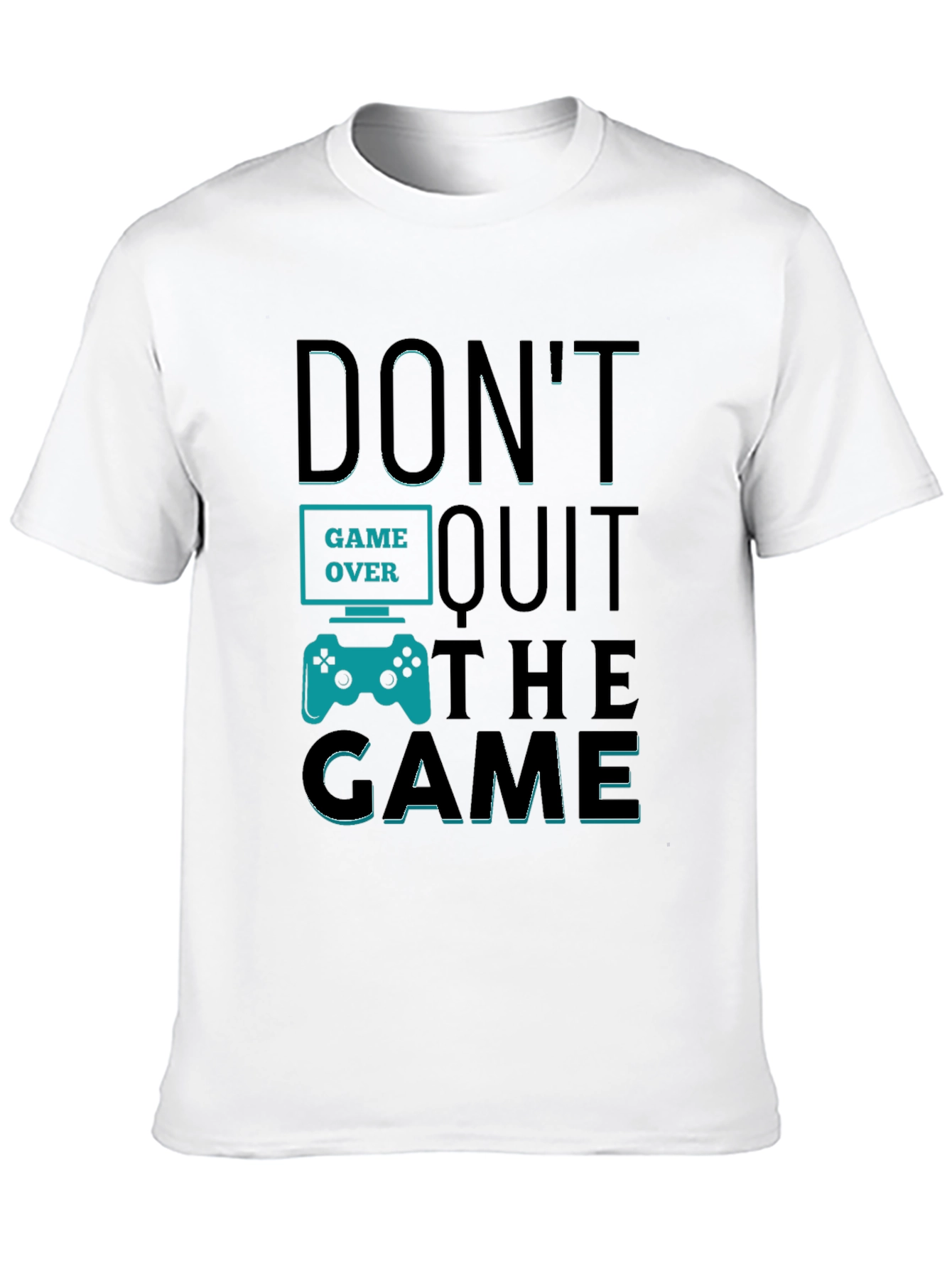 Black Don't Quit The Game T-Shirt - Gamer Motivation Tee view 10
