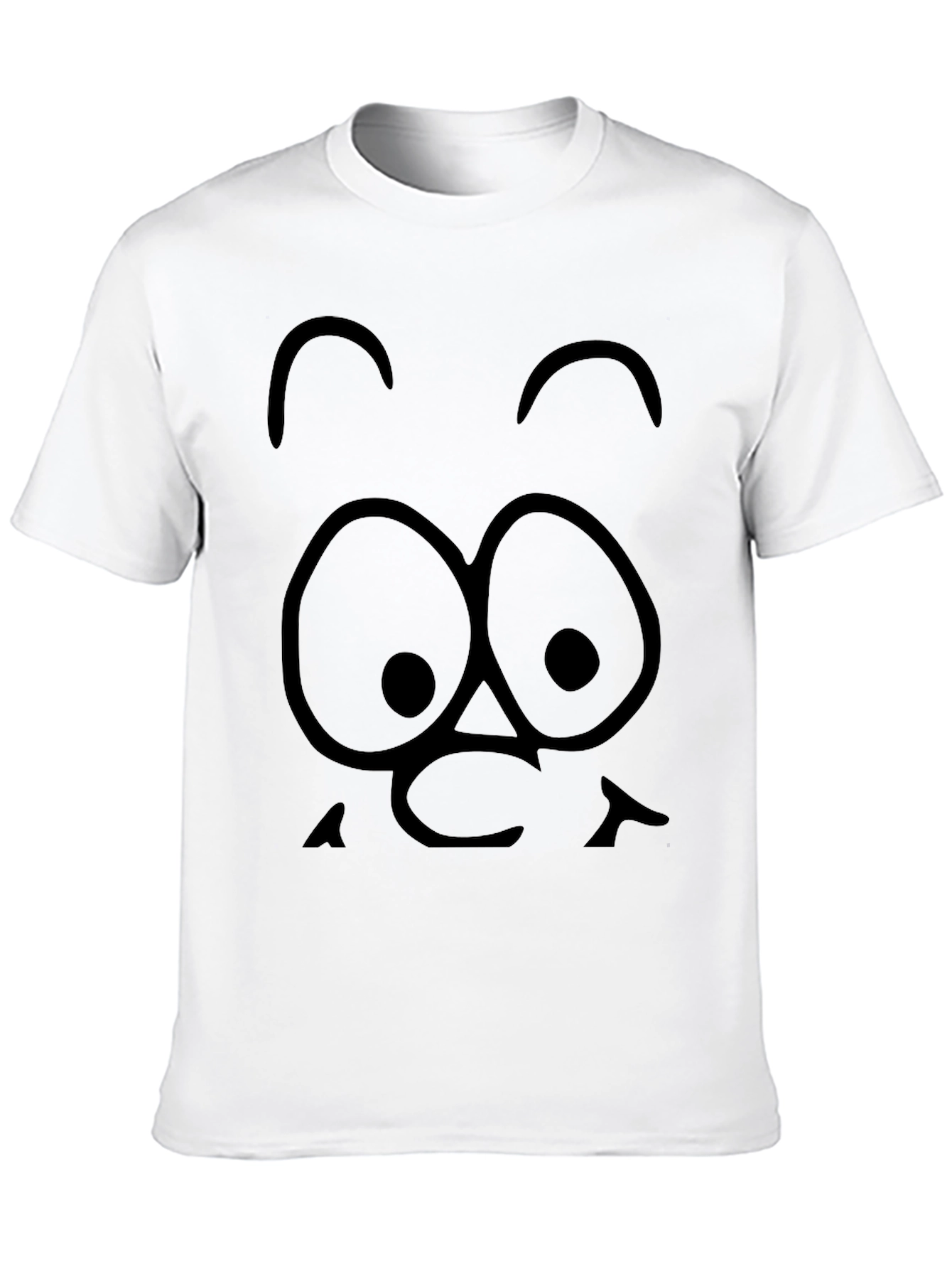 Black Funny Cartoon Face Black T-Shirt view 10