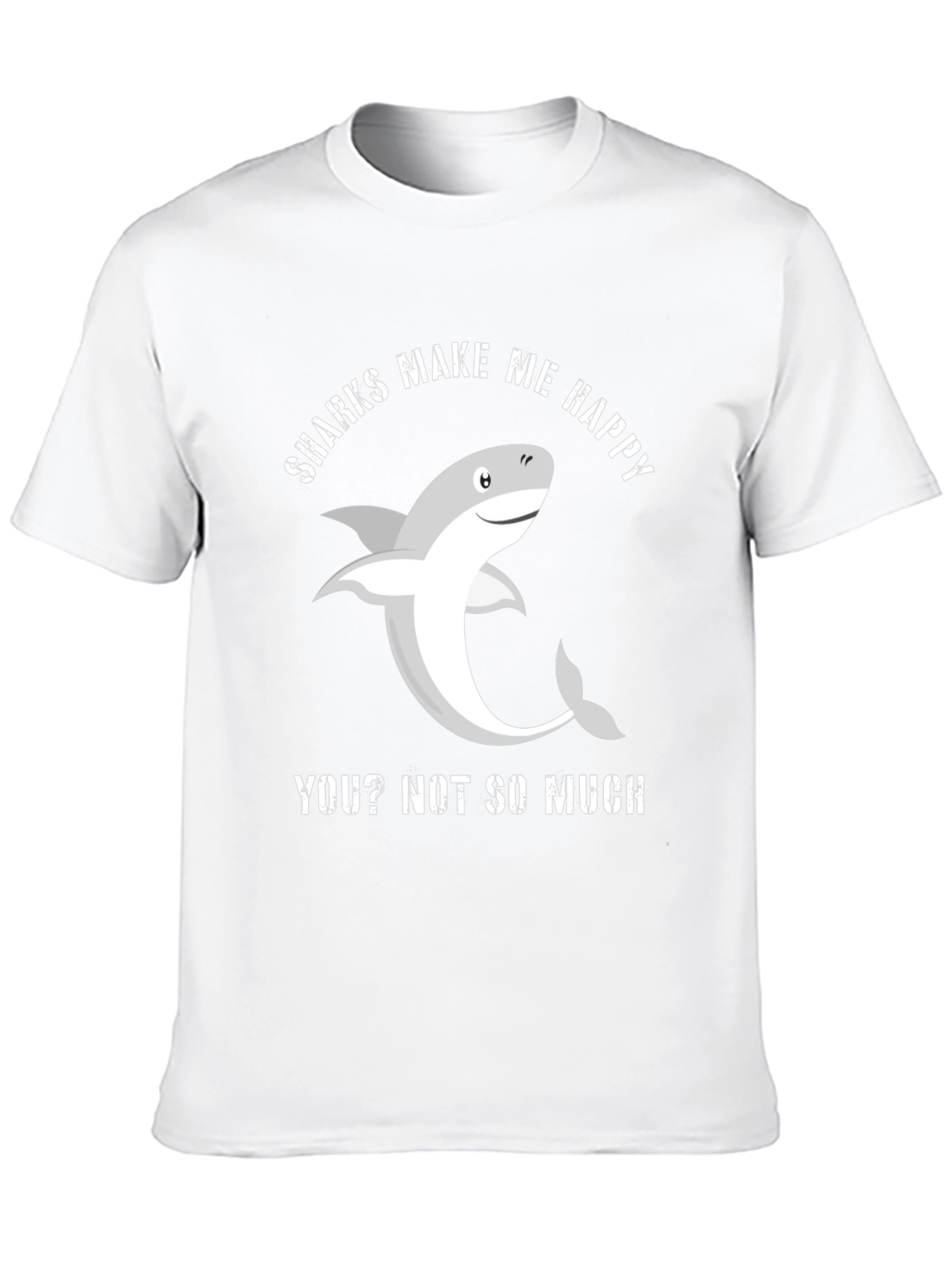 Black Funny Shark T-Shirt - Sharks Make Me Happy view 10