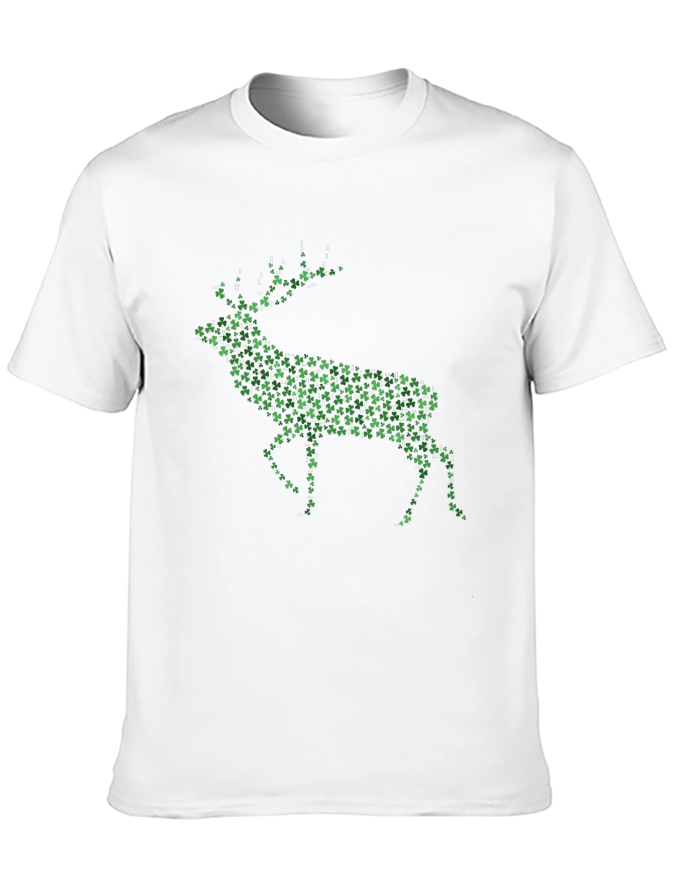 Black St. Patrick's Day Deer Clover Graphic T-Shirt view 10