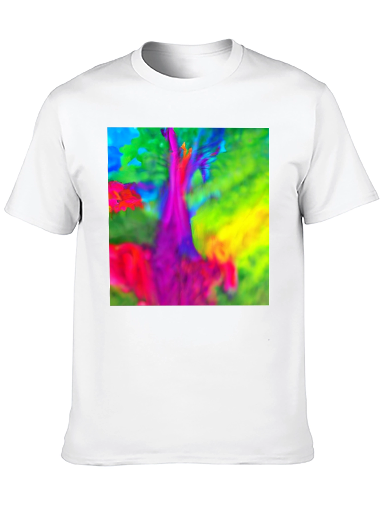 Black Vibrant Tree Graphic T-Shirt view 10