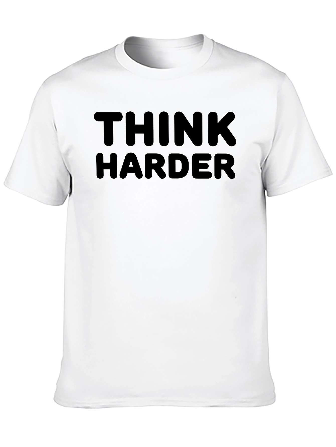 Black Think Harder Black Graphic Tee Shirt view 10