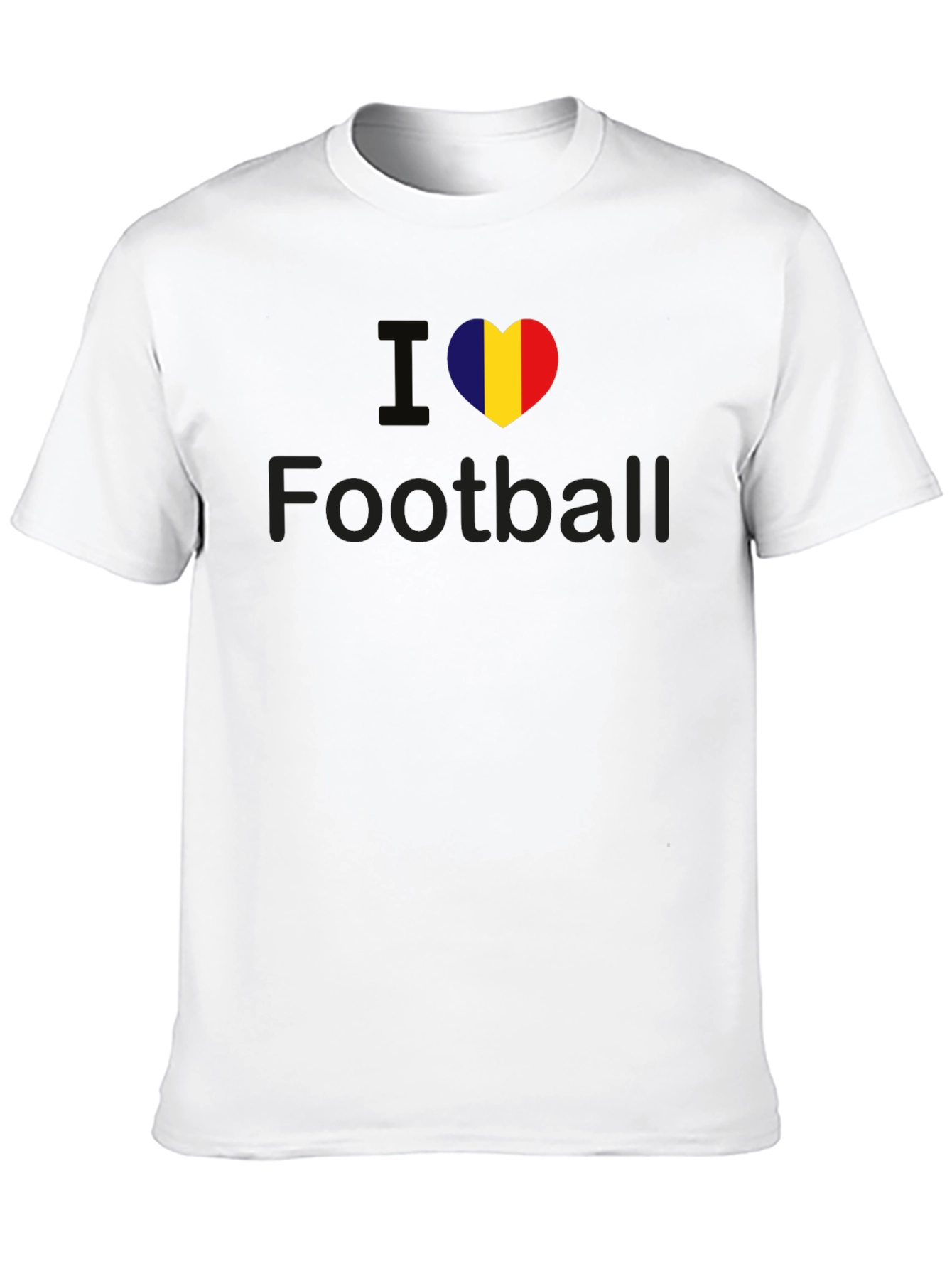 Black I Heart Football Tee - Flag Heart Design view 10