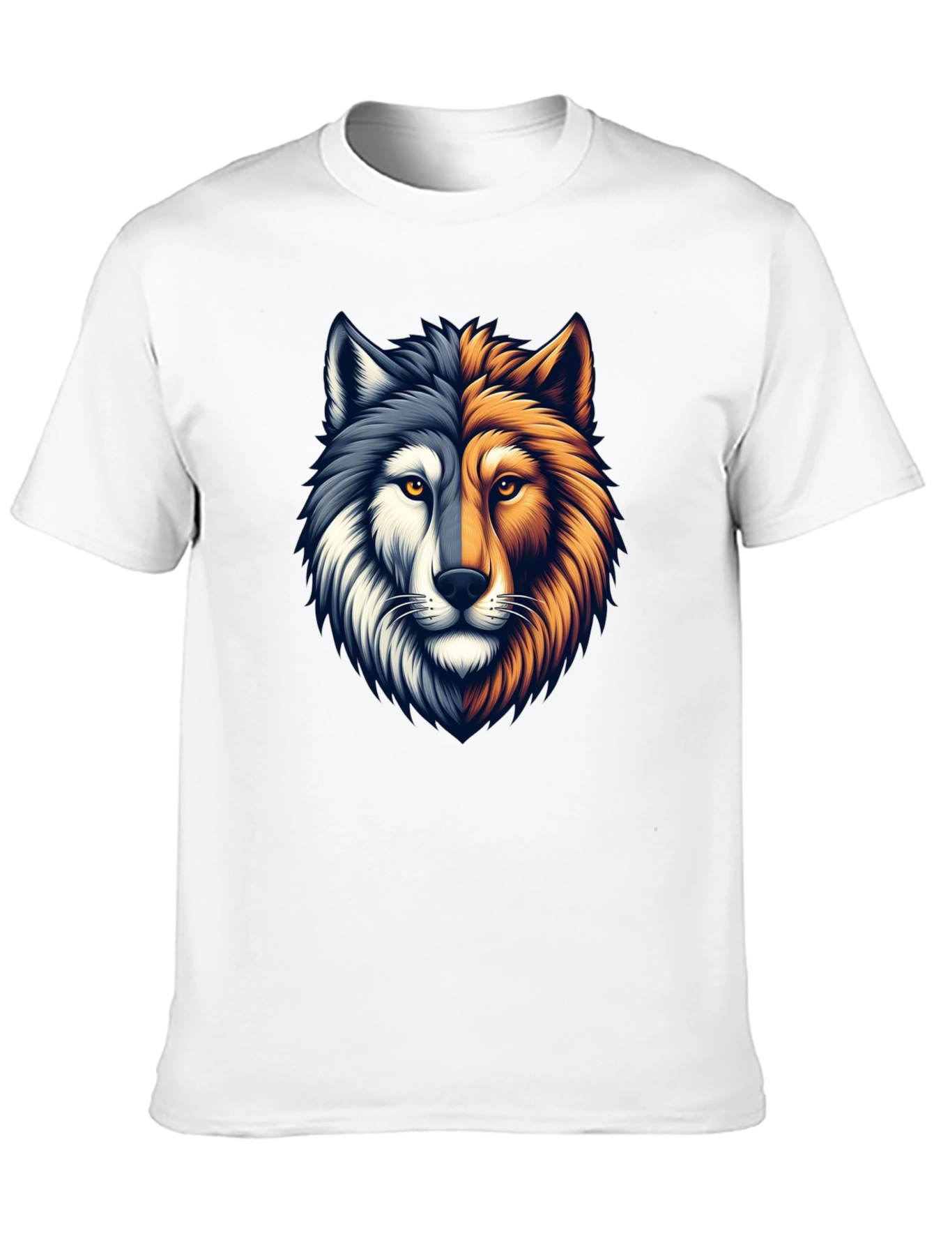 Black Two-Faced Wolf Graphic T-Shirt - Black view 10