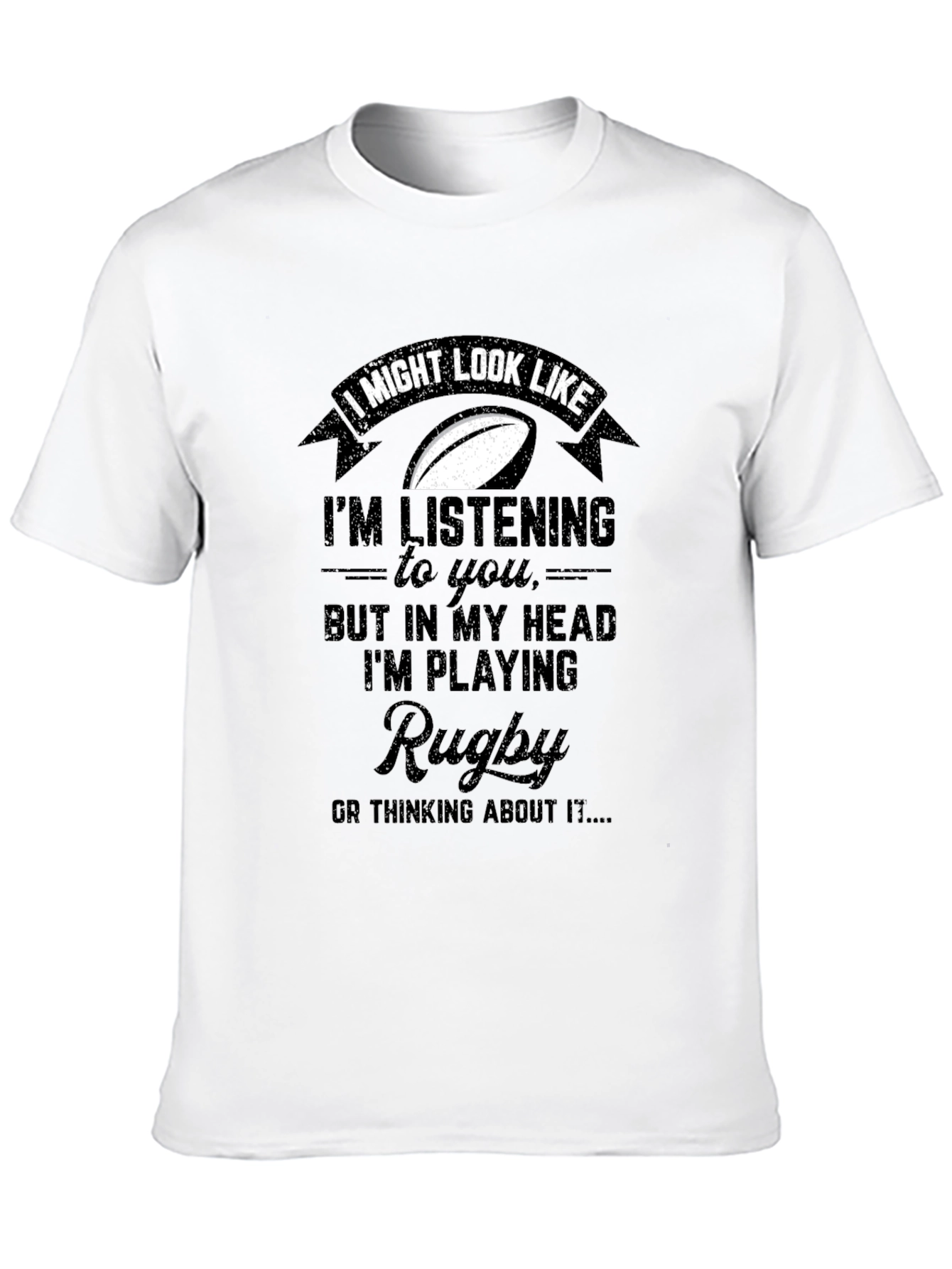 Black Rugby Player T-Shirt Funny Sport Tee view 10