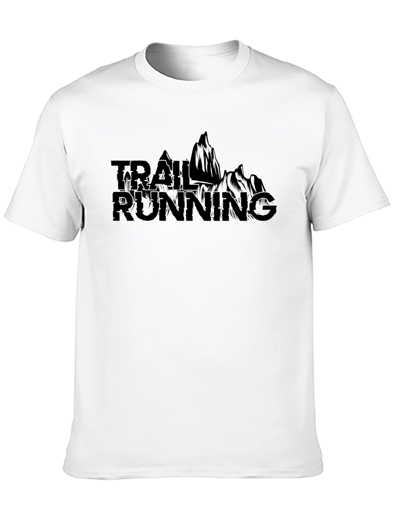 Black Trail Running T-Shirt - Mountain Design view 10