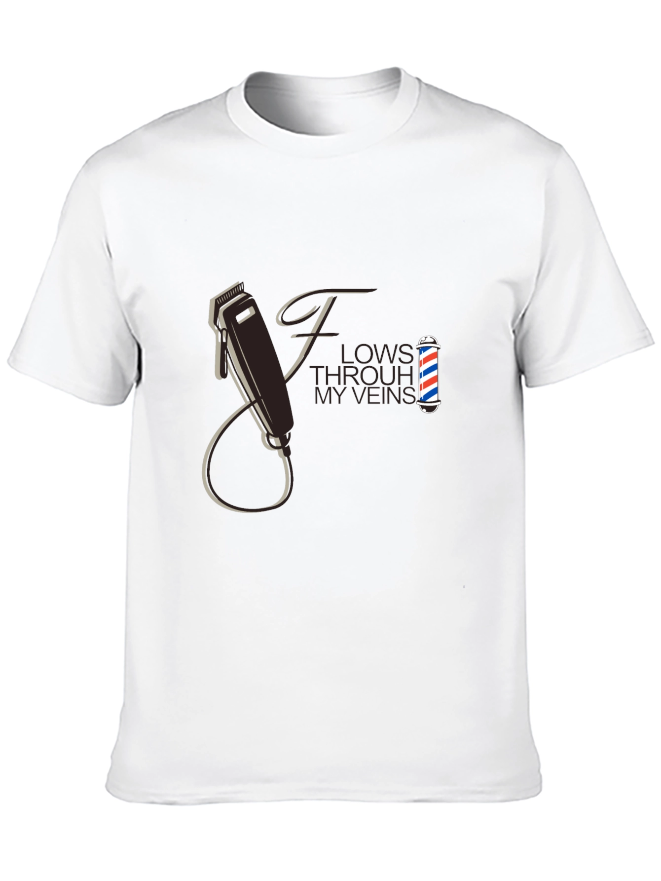 Black Barber Flow T-Shirt - Hair Clipper Design view 10