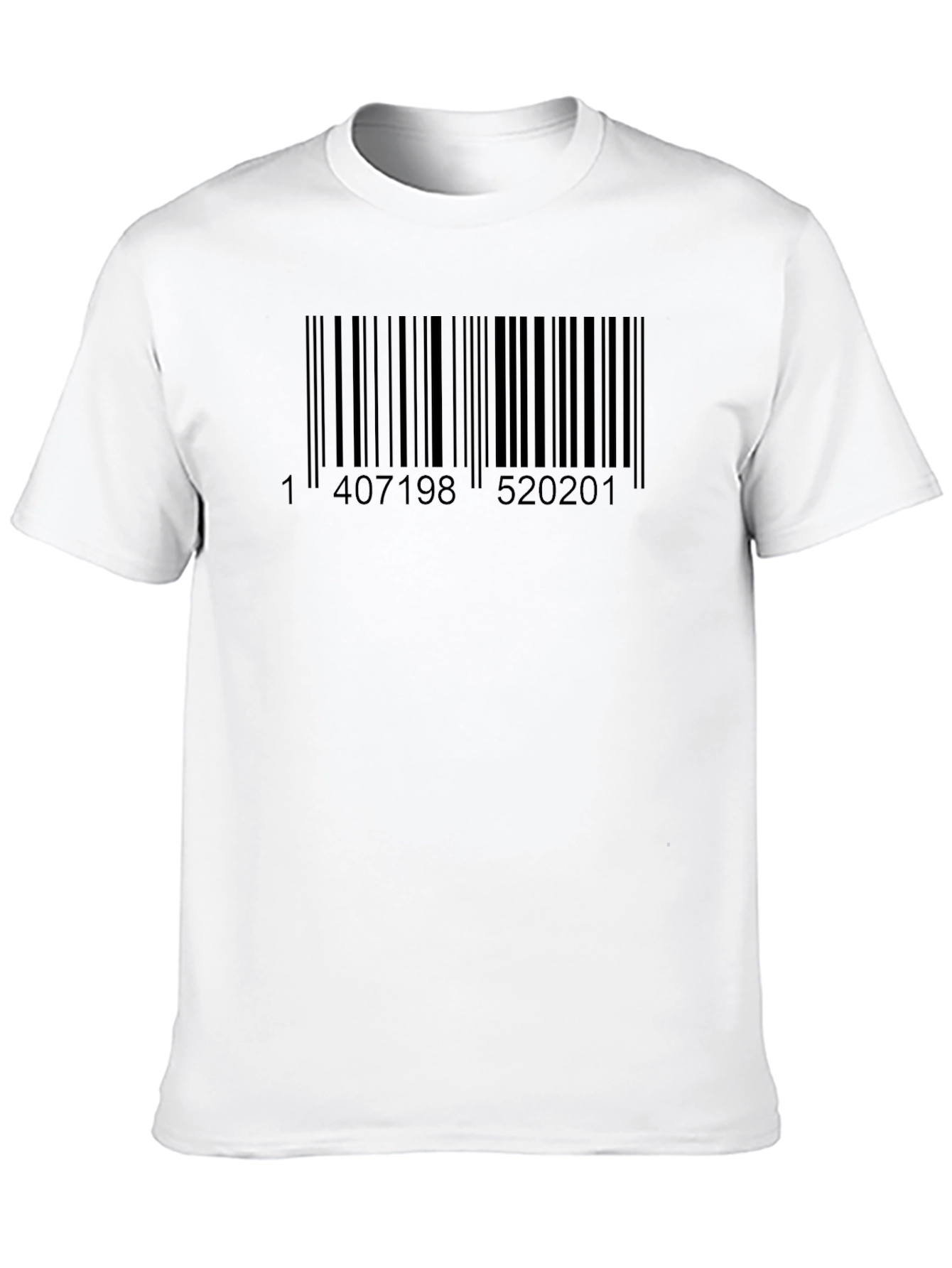 Black Barcode Graphic Print T-Shirt - Black Crew Neck Tee view 10