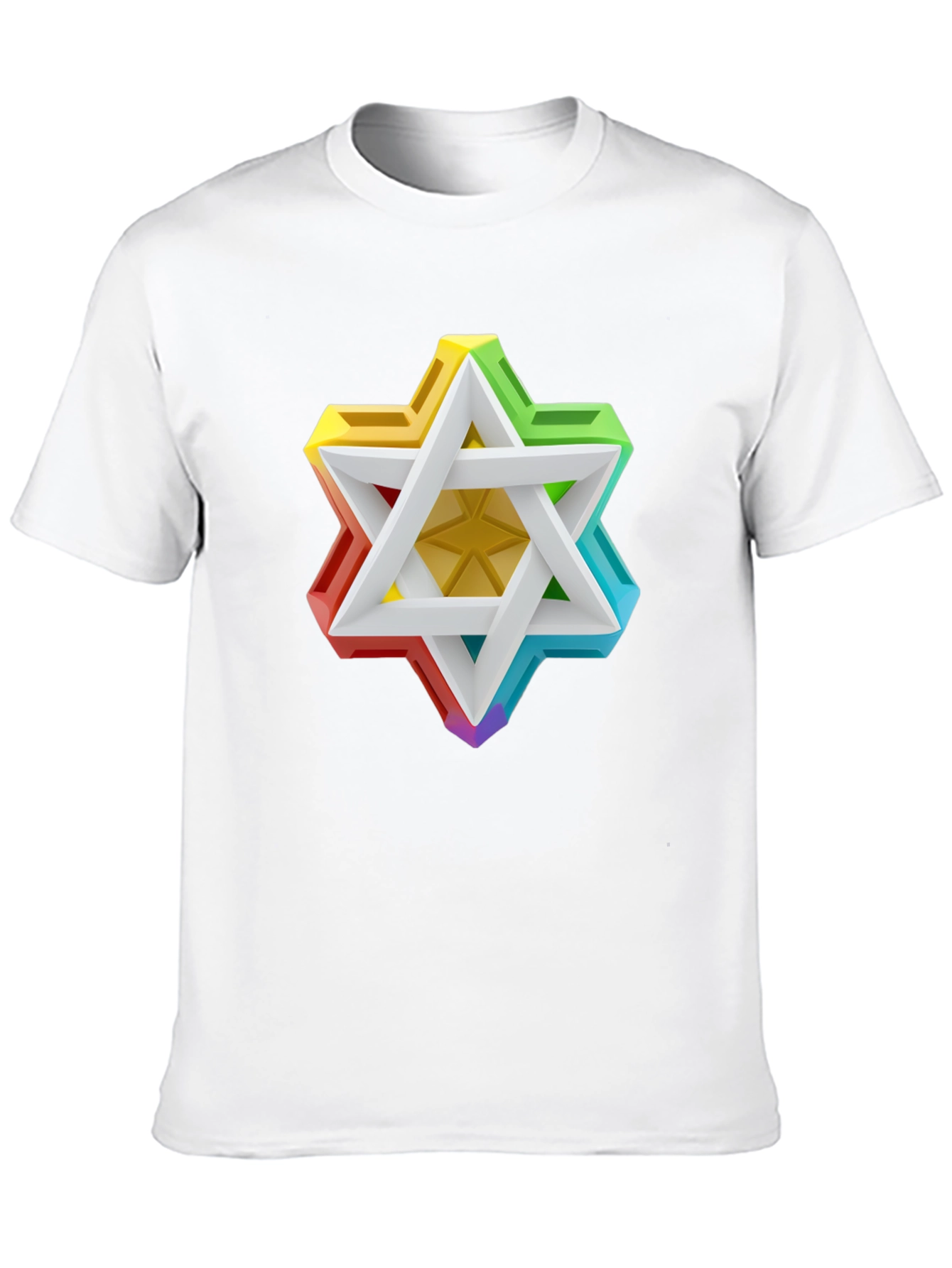 Black Rainbow Star of David Graphic Tee view 10
