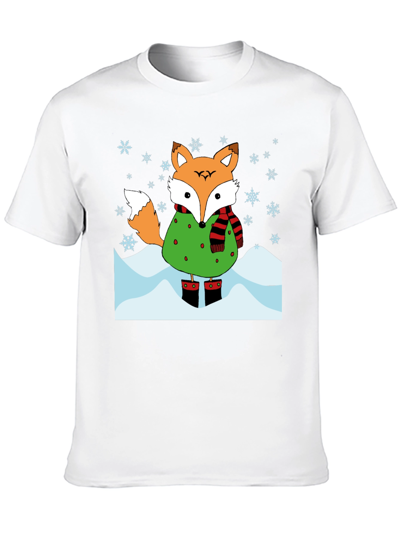 Black Winter Fox Graphic T-Shirt view 10
