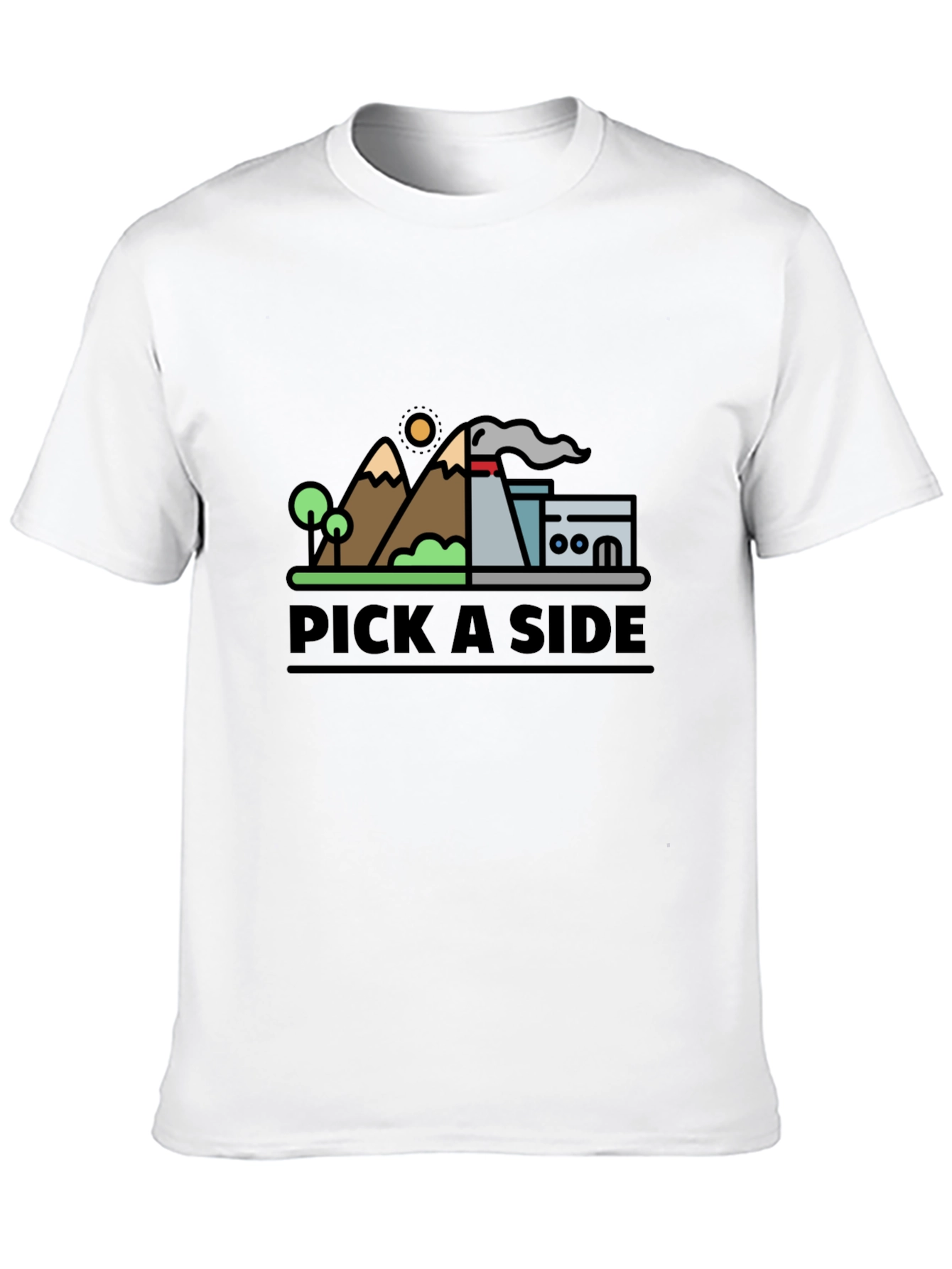 Black Pick A Side Graphic Tee - Nature vs Industry T-Shirt view 10