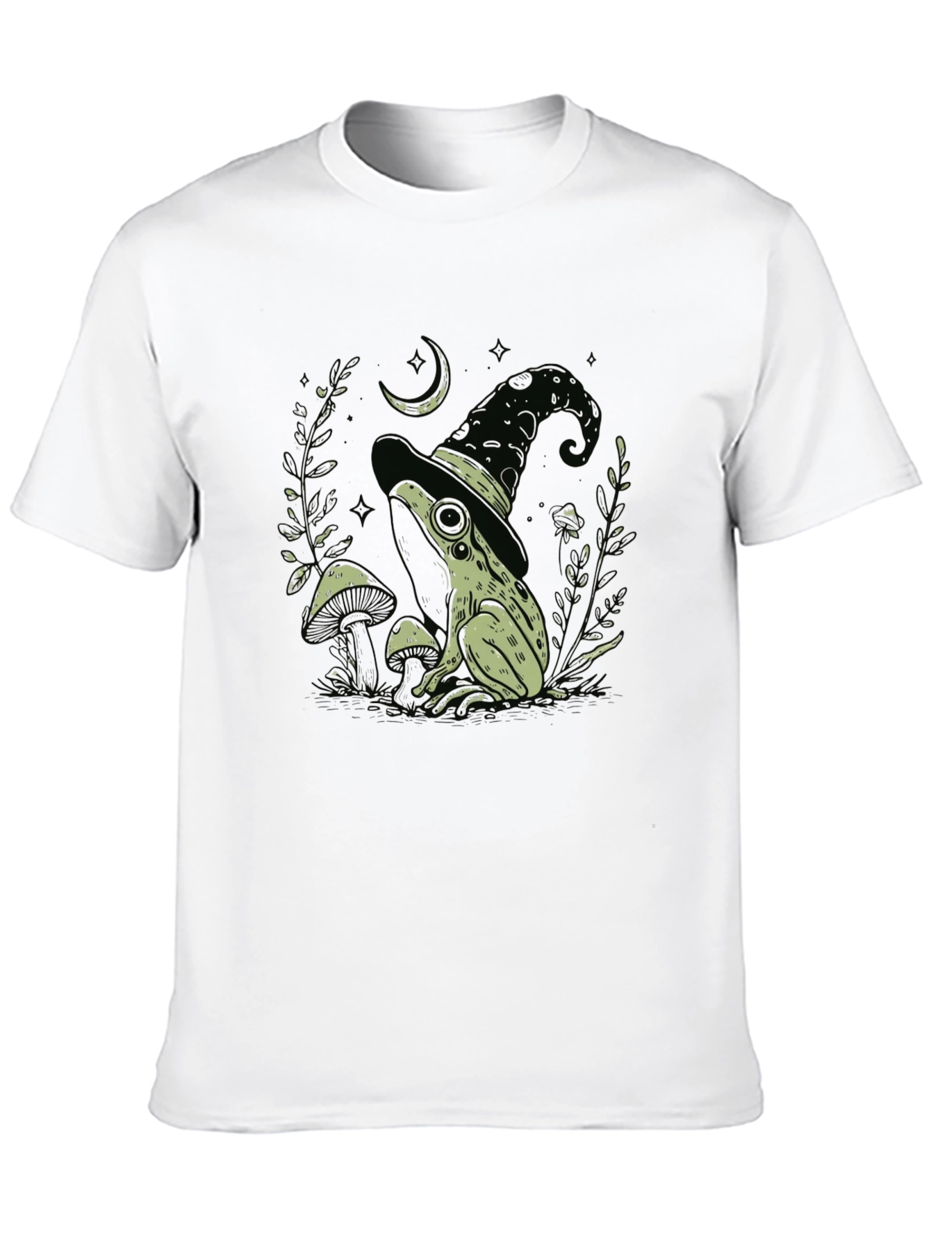 Black Witch Frog Graphic Tee - Black Cotton Blend T-Shirt view 10