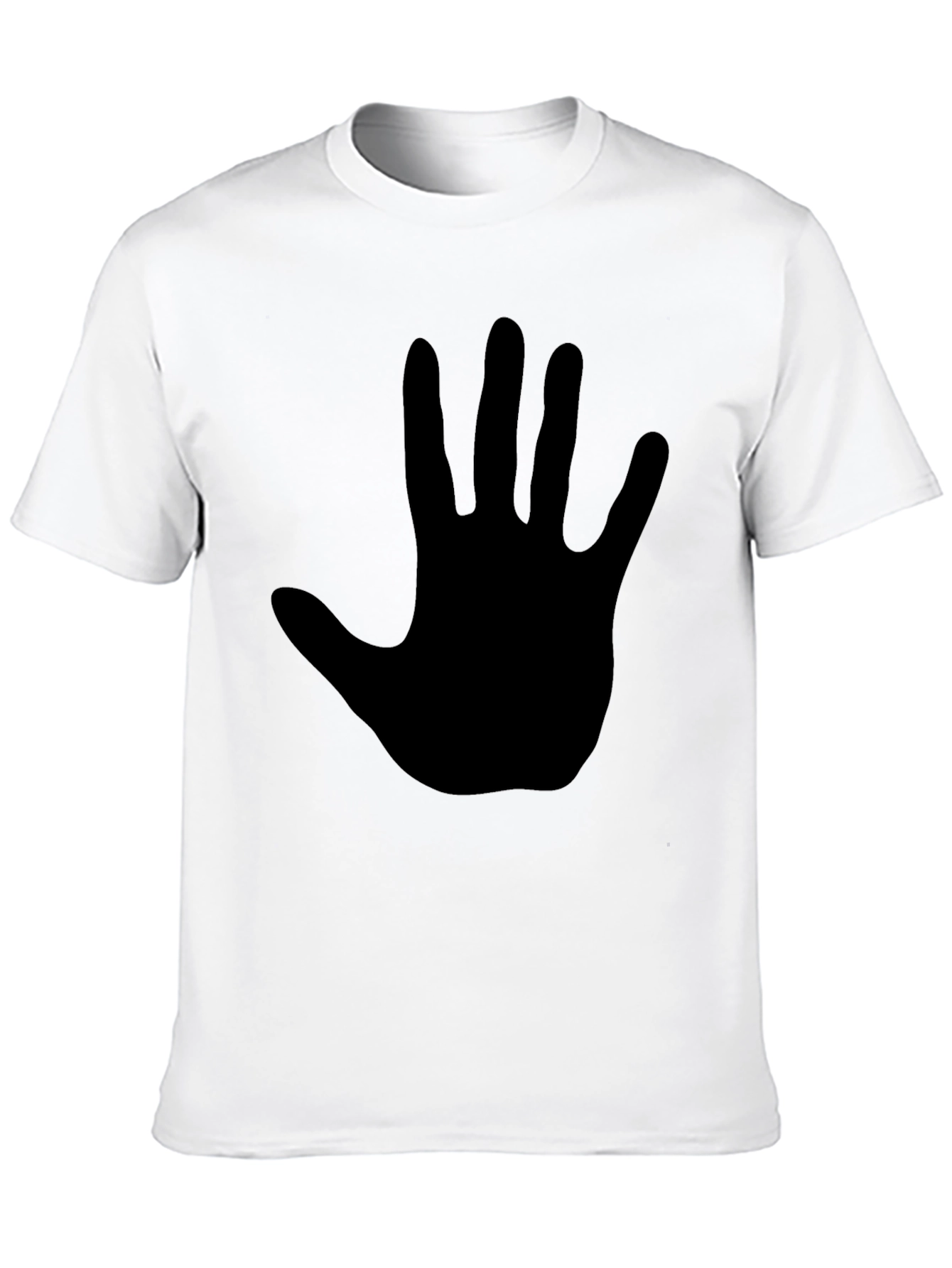 Black Black T-Shirt with Hand Print view 10