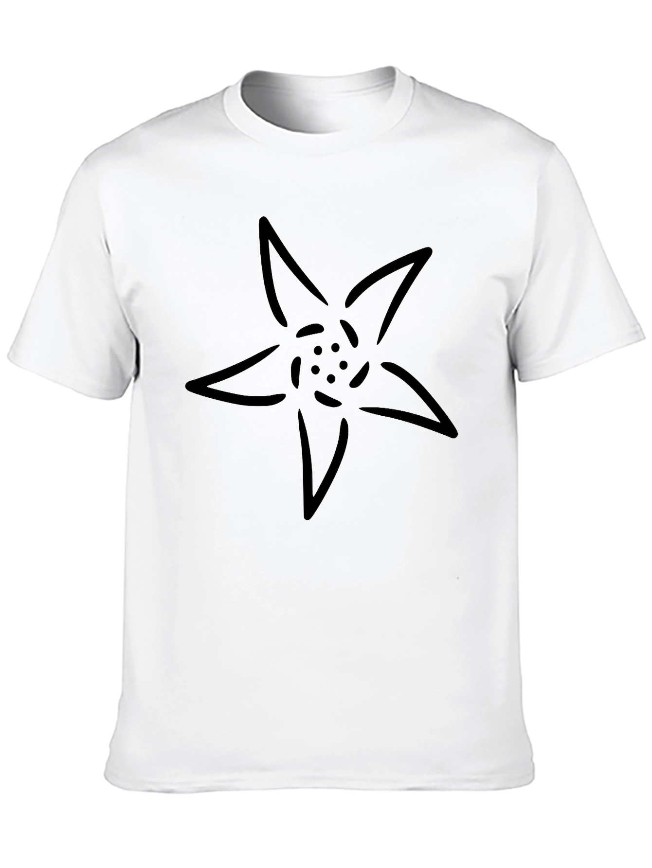 Black Black T-Shirt with Flower Design view 10