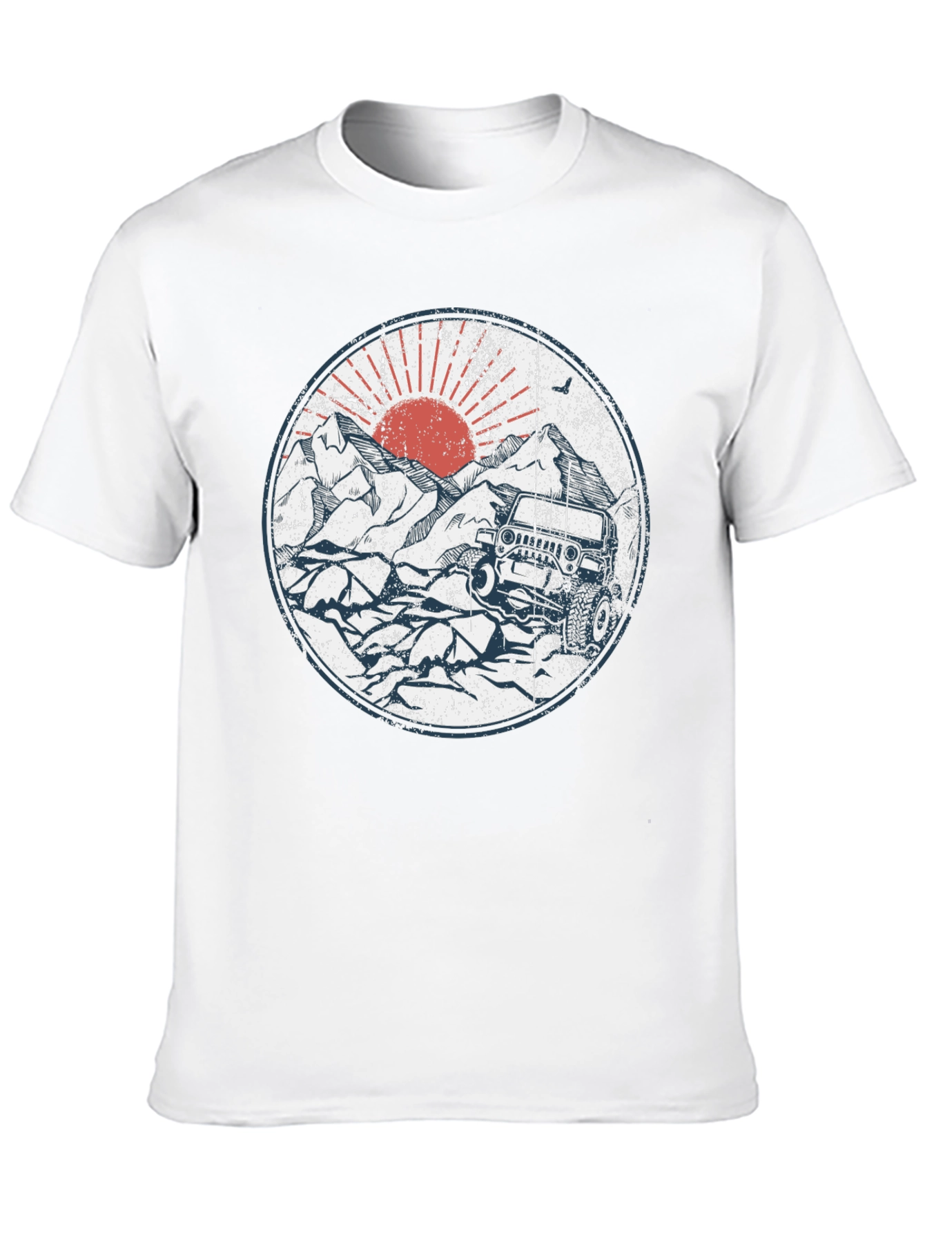 Black Off-Road Adventure Tee - Mountain Sunset Jeep Design view 10