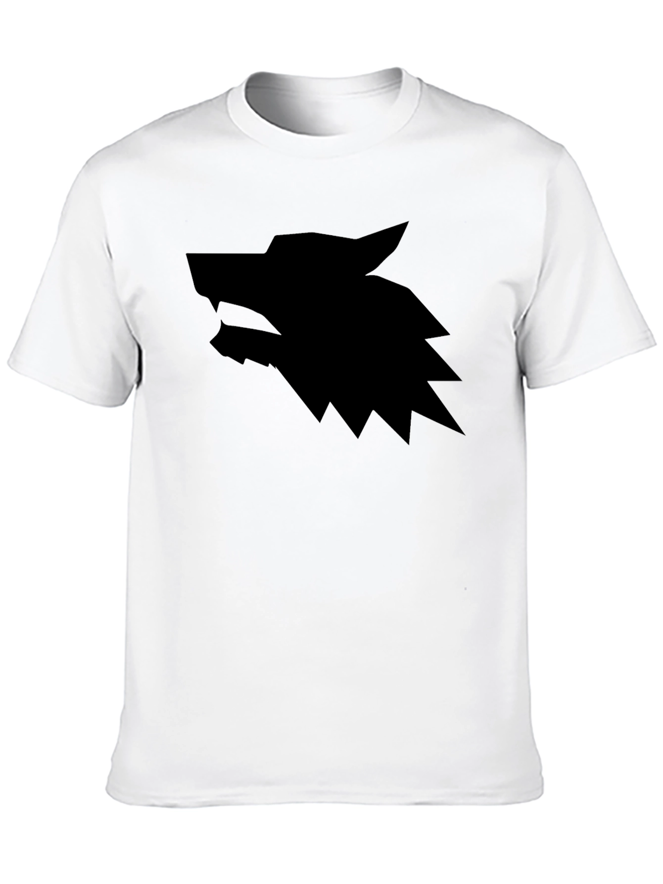 Black Men's Black Wolf Graphic T-Shirt view 10