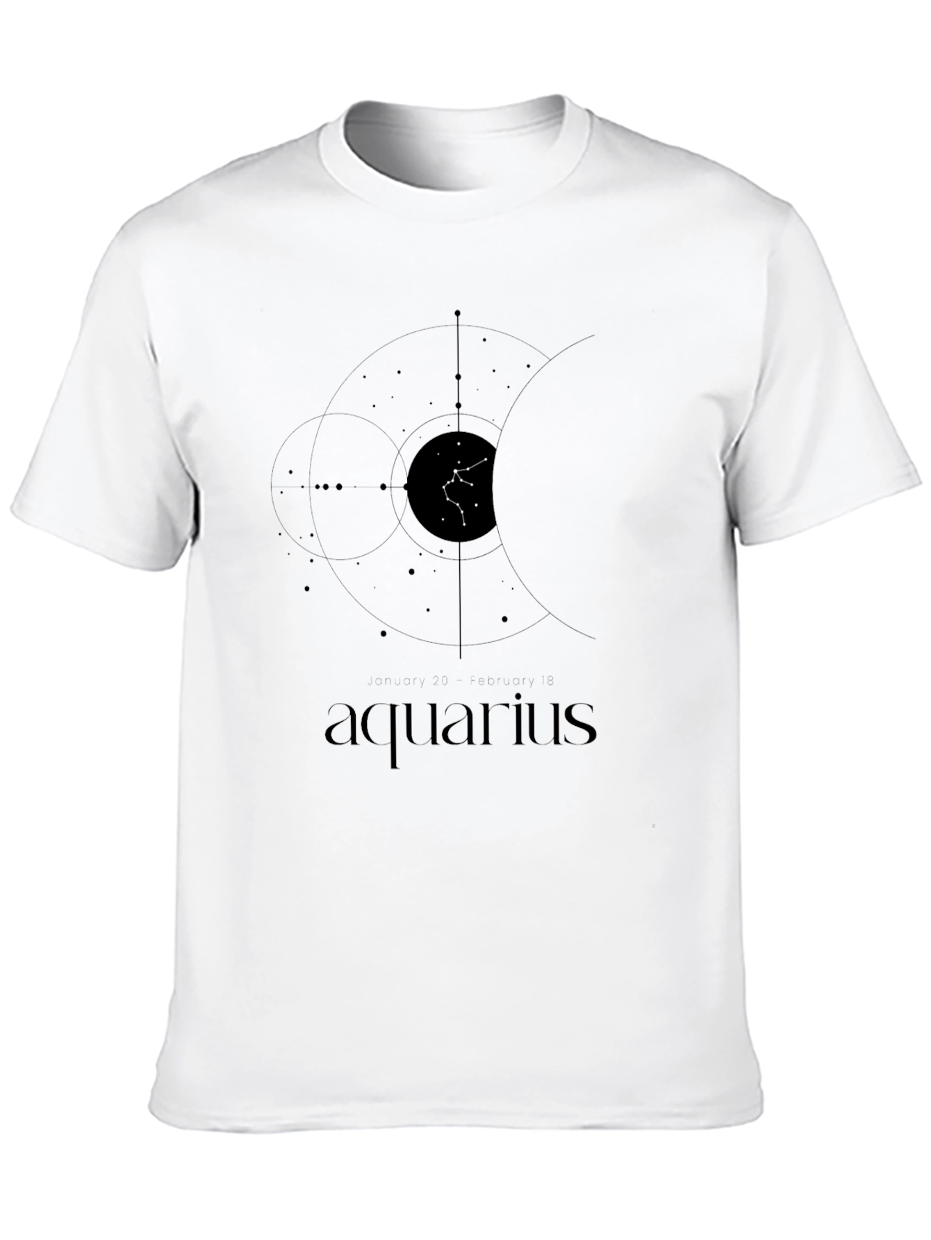 Black Aquarius Constellation Graphic Tee - Black view 10