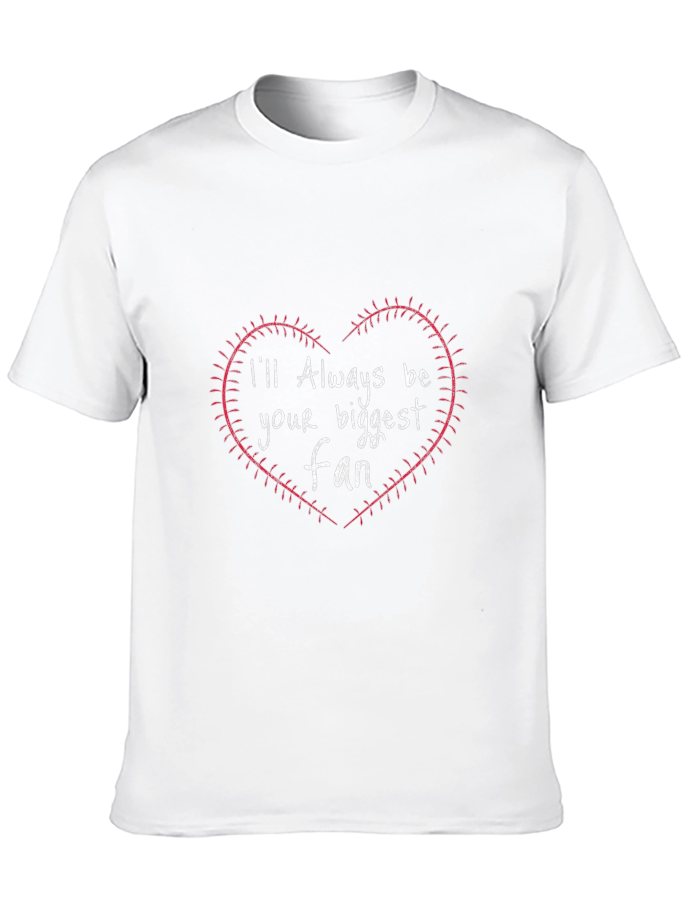 Black Biggest Fan Baseball Heart T-Shirt view 10