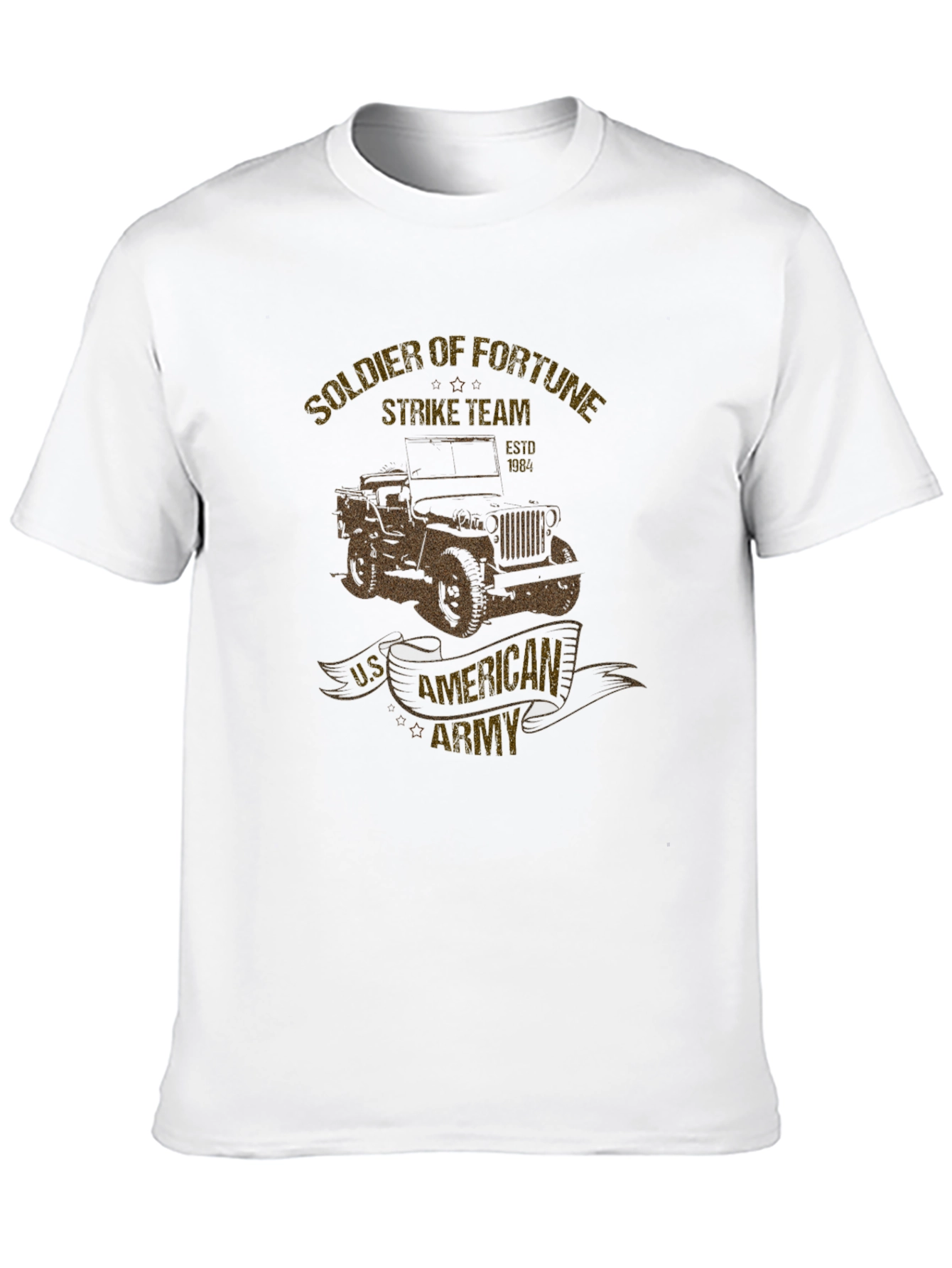 Black Soldier of Fortune T-Shirt - Military Jeep Design view 10