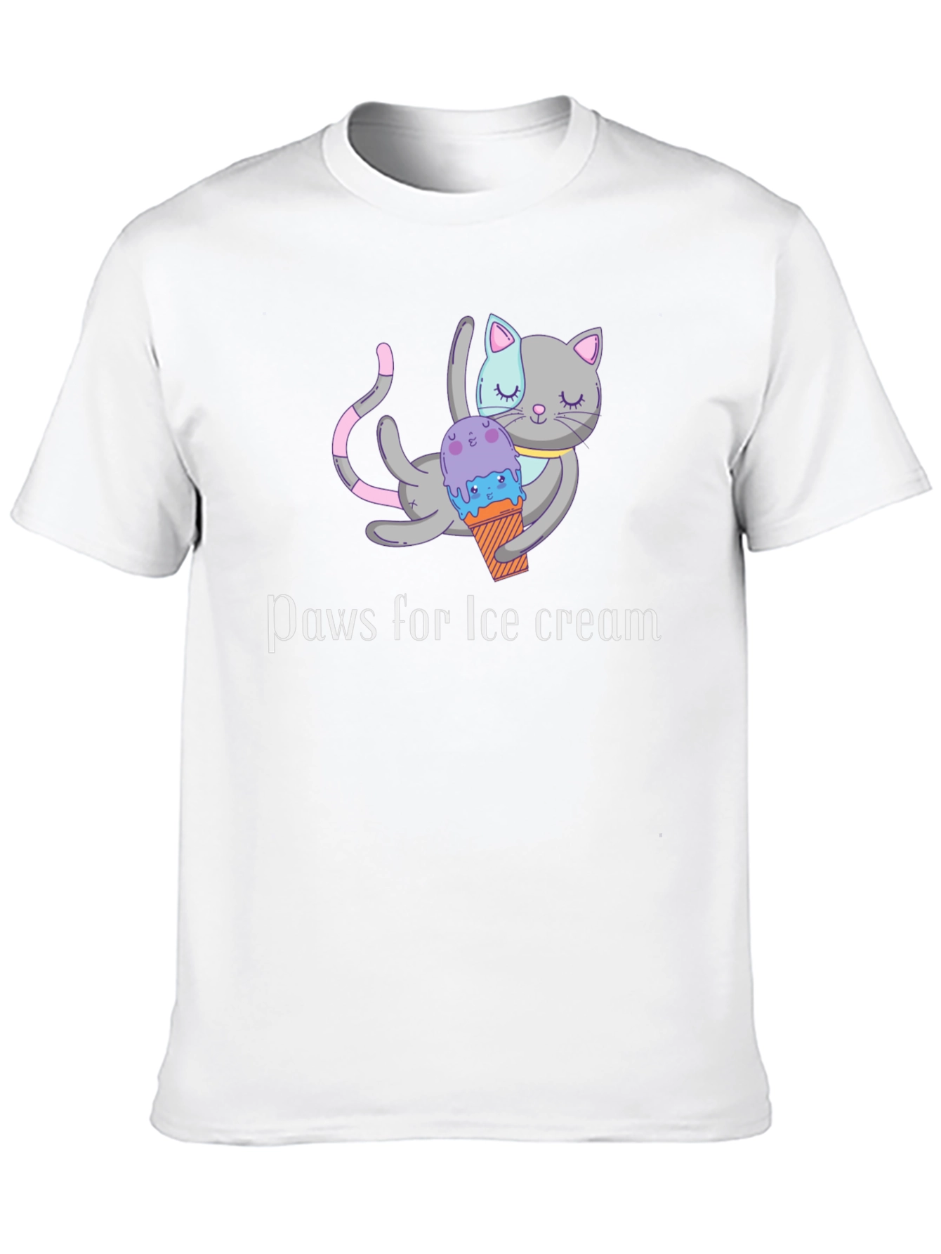 Black Paws for Ice Cream Black T-Shirt view 10