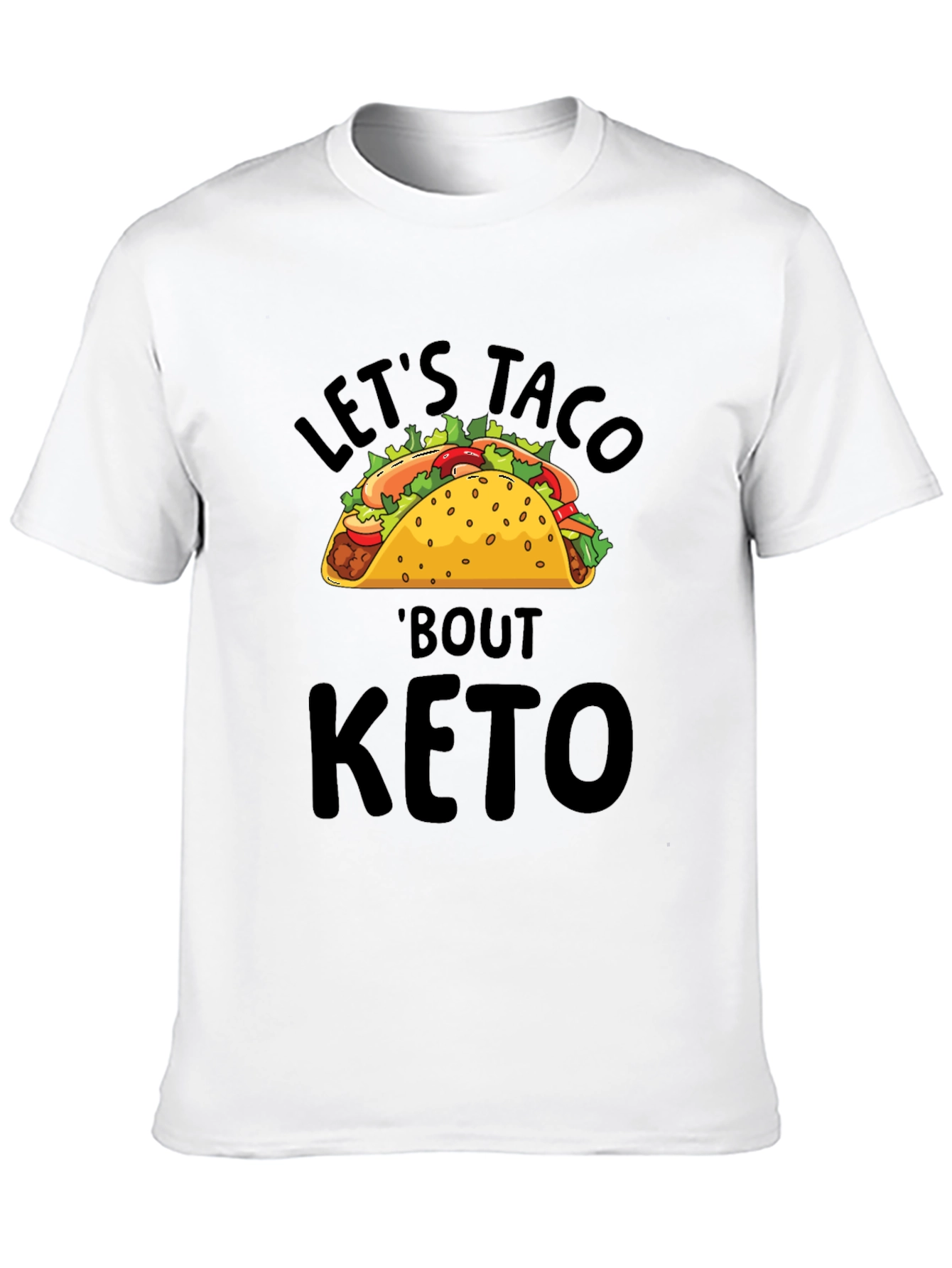 Black Let's Taco 'Bout Keto T-Shirt view 10