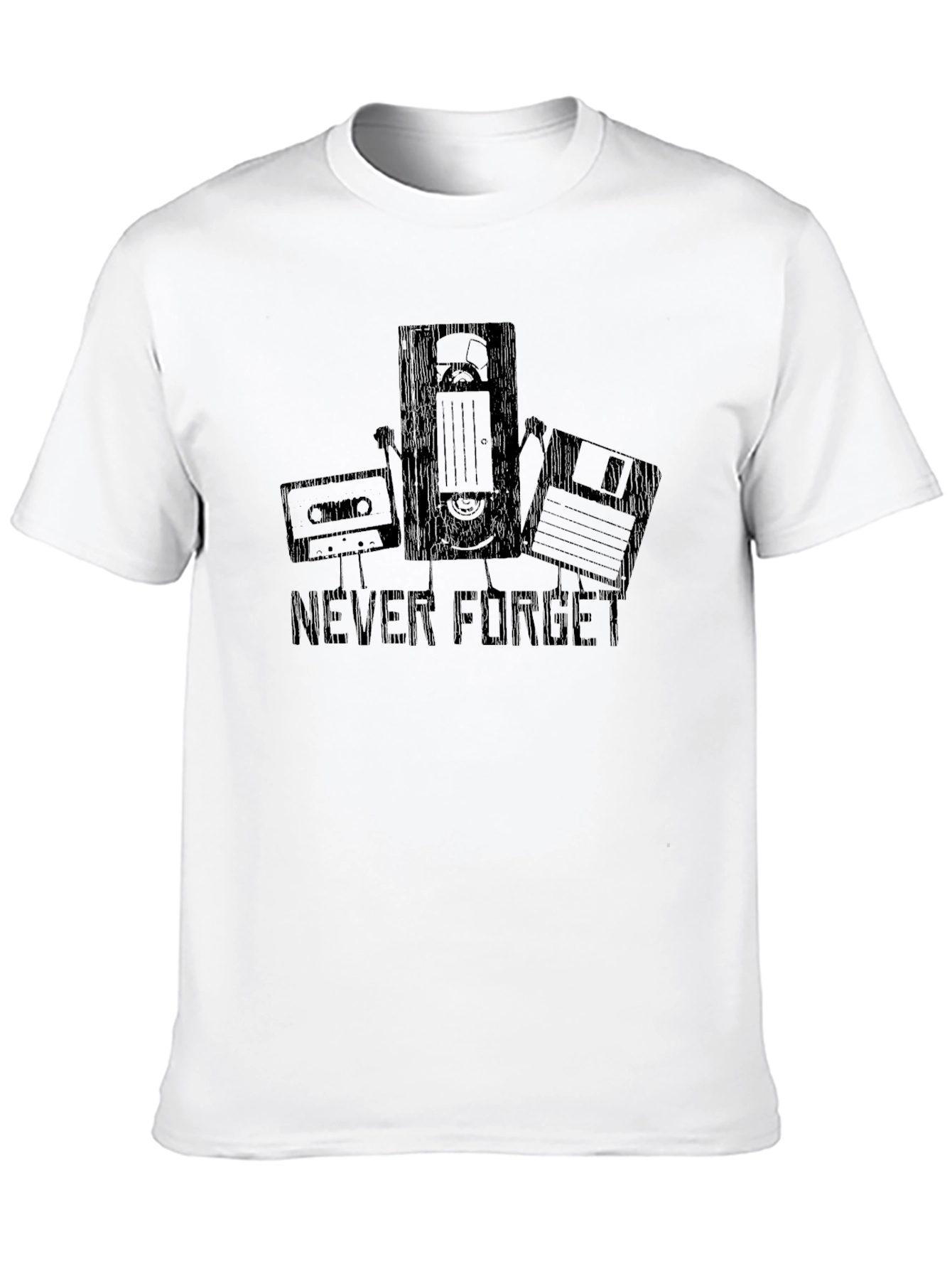 Black Retro Tech Black T-Shirt - Never Forget view 10