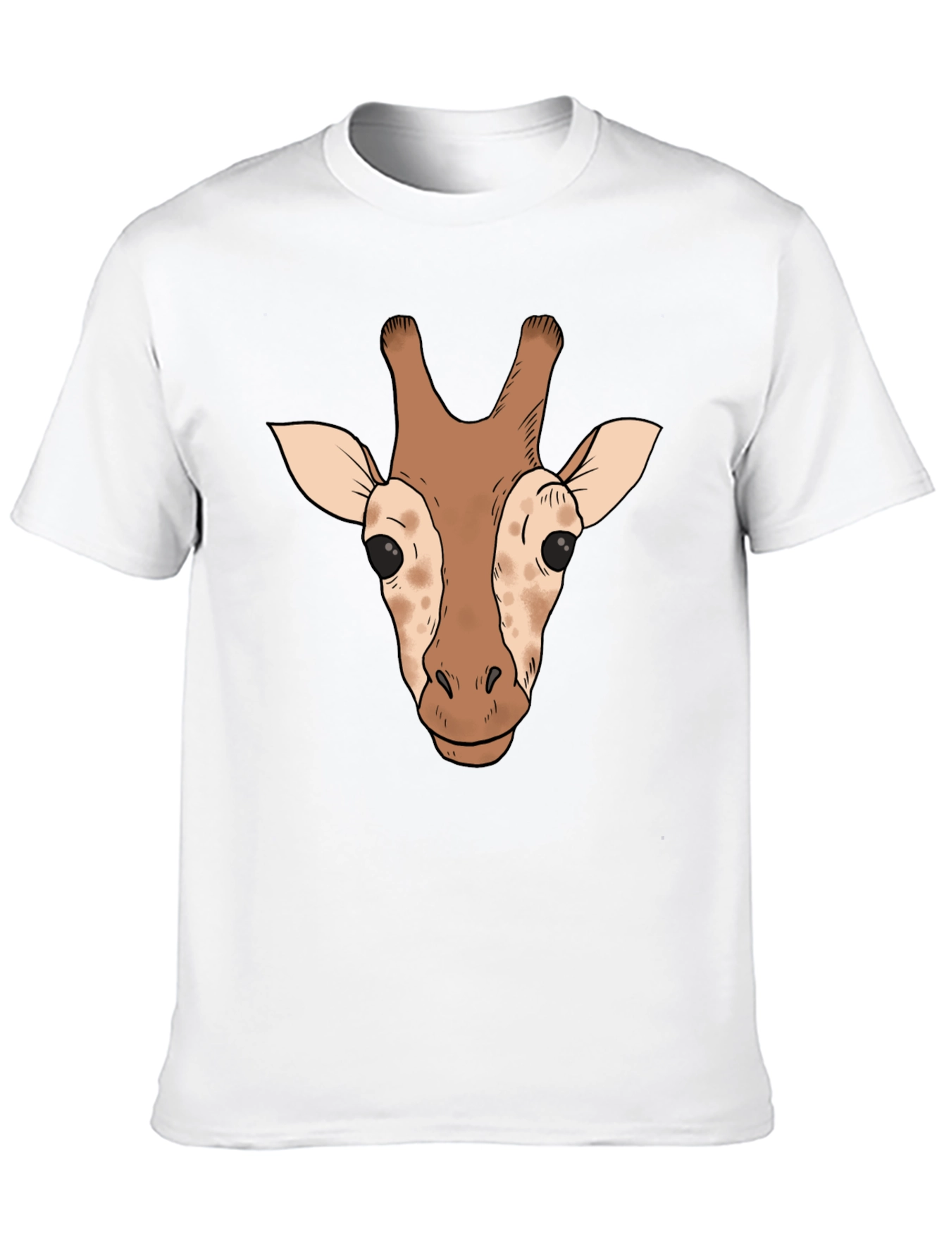Black Giraffe Head Graphic Tee - Black Casual T-Shirt view 10