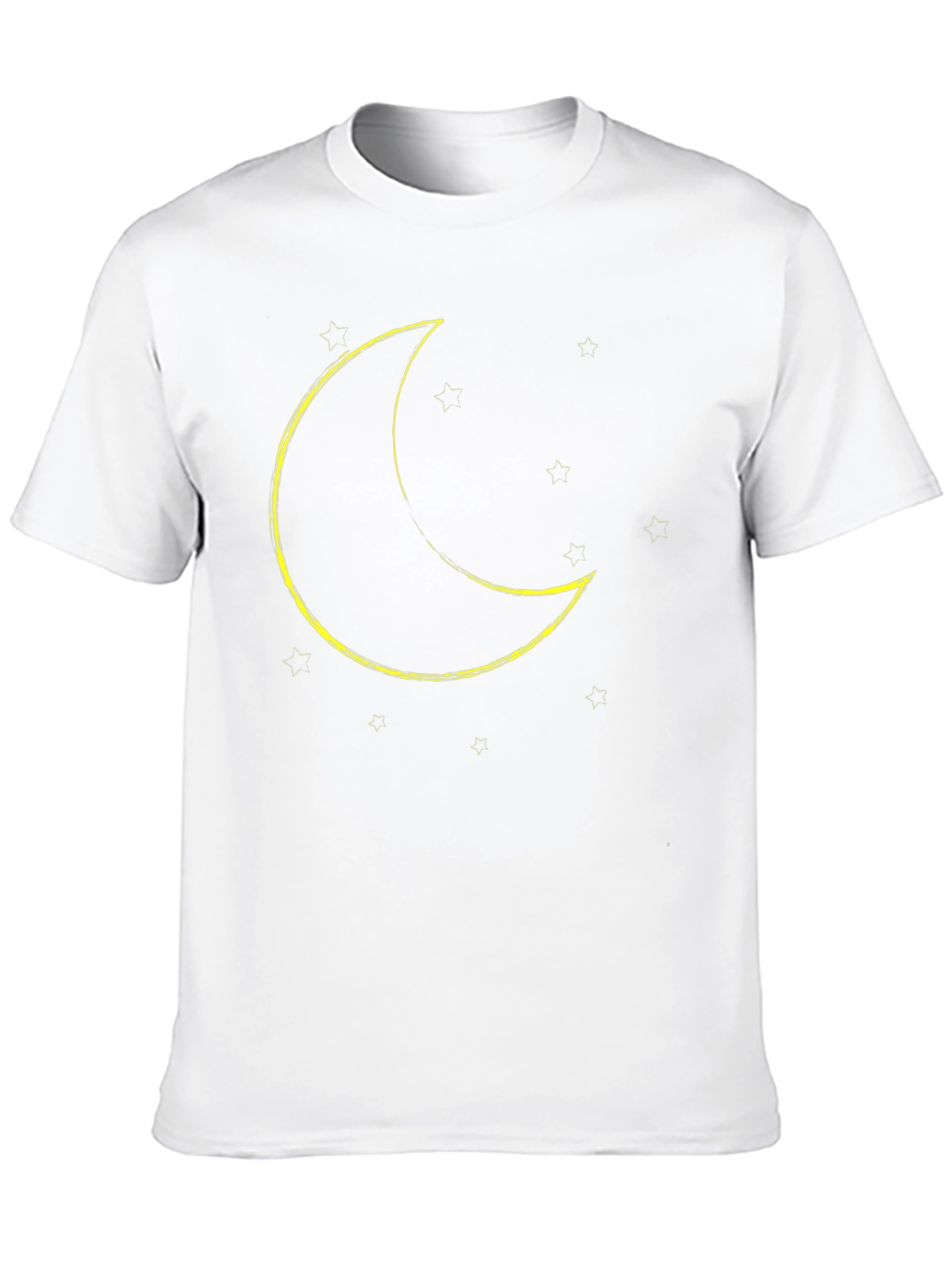 Black Crescent Moon & Stars Graphic Tee - Black Cotton Blend view 10