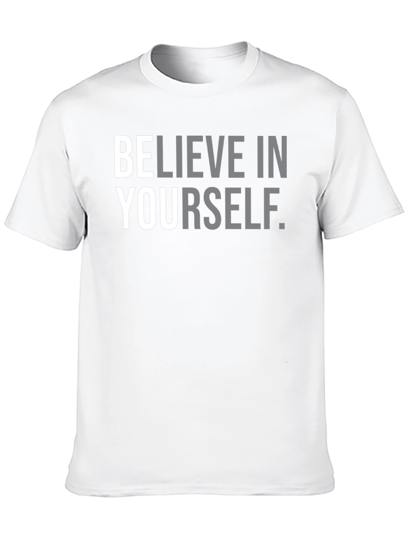 Black Believe in Yourself Graphic Tee - Black Cotton T-Shirt view 10