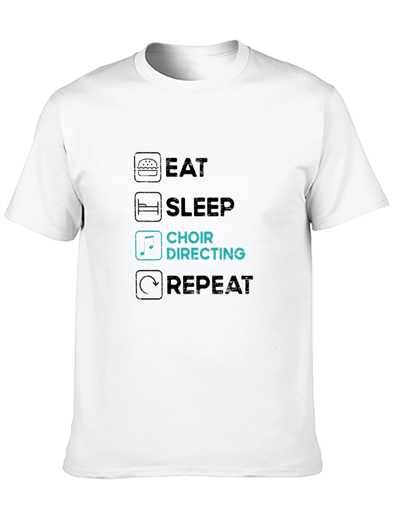 Black Eat Sleep Choir Directing Repeat Black T-Shirt view 10