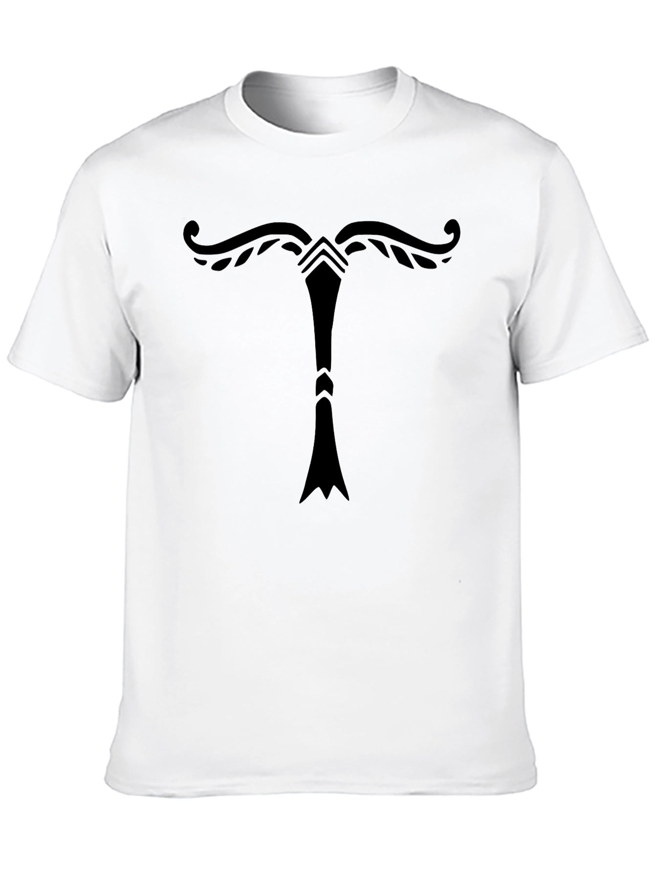 Black Tribal Design Black T-Shirt view 10