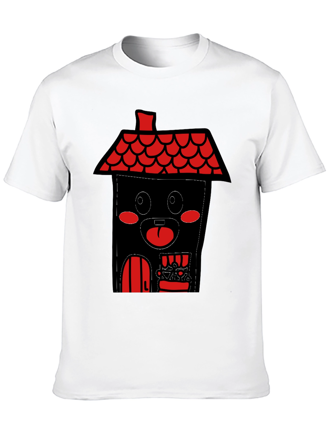 Black House Cartoon T-Shirt - Black view 10