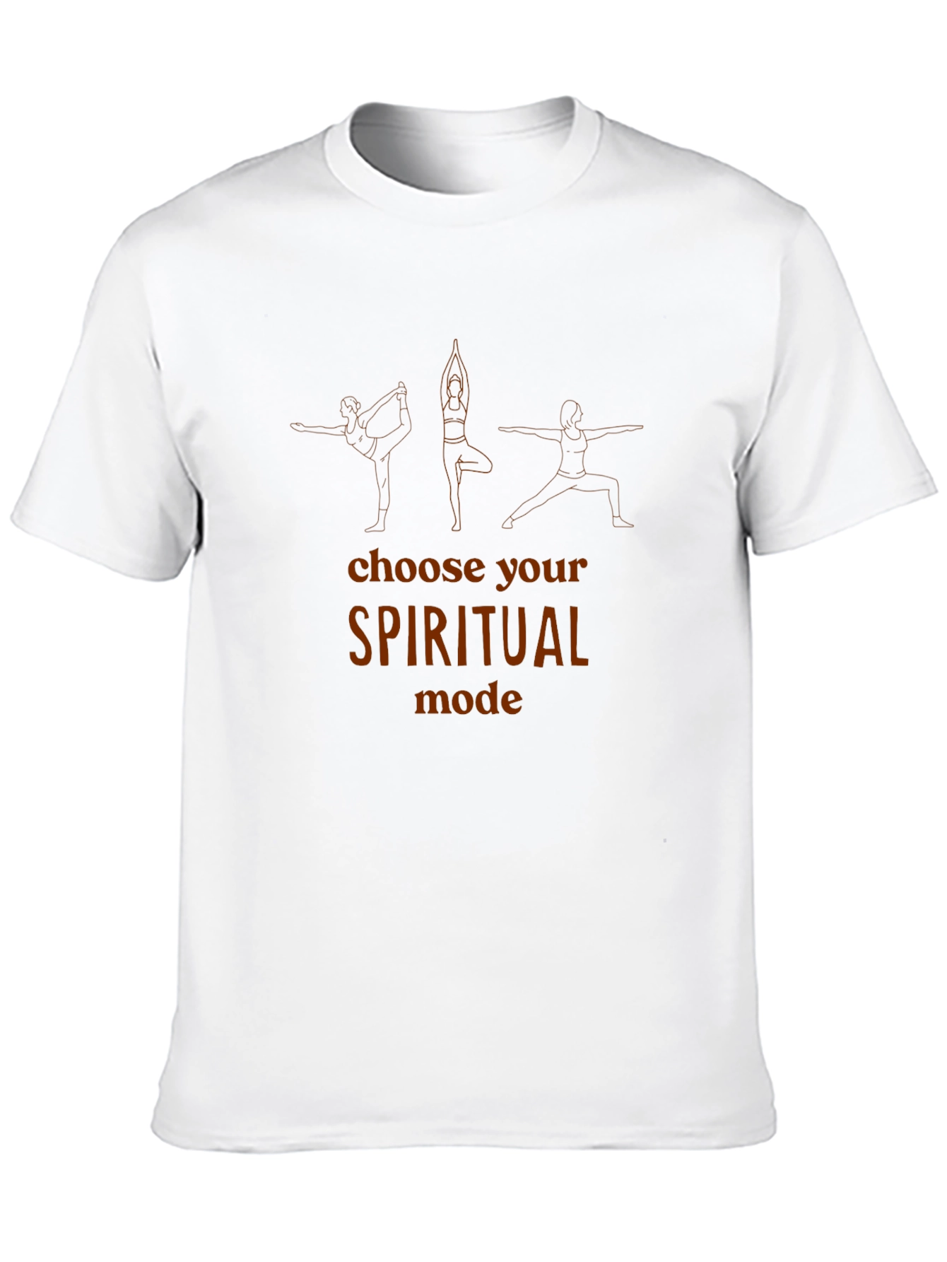 Black Spiritual Mode Yoga Graphic Tee - Black Cotton T-Shirt view 10