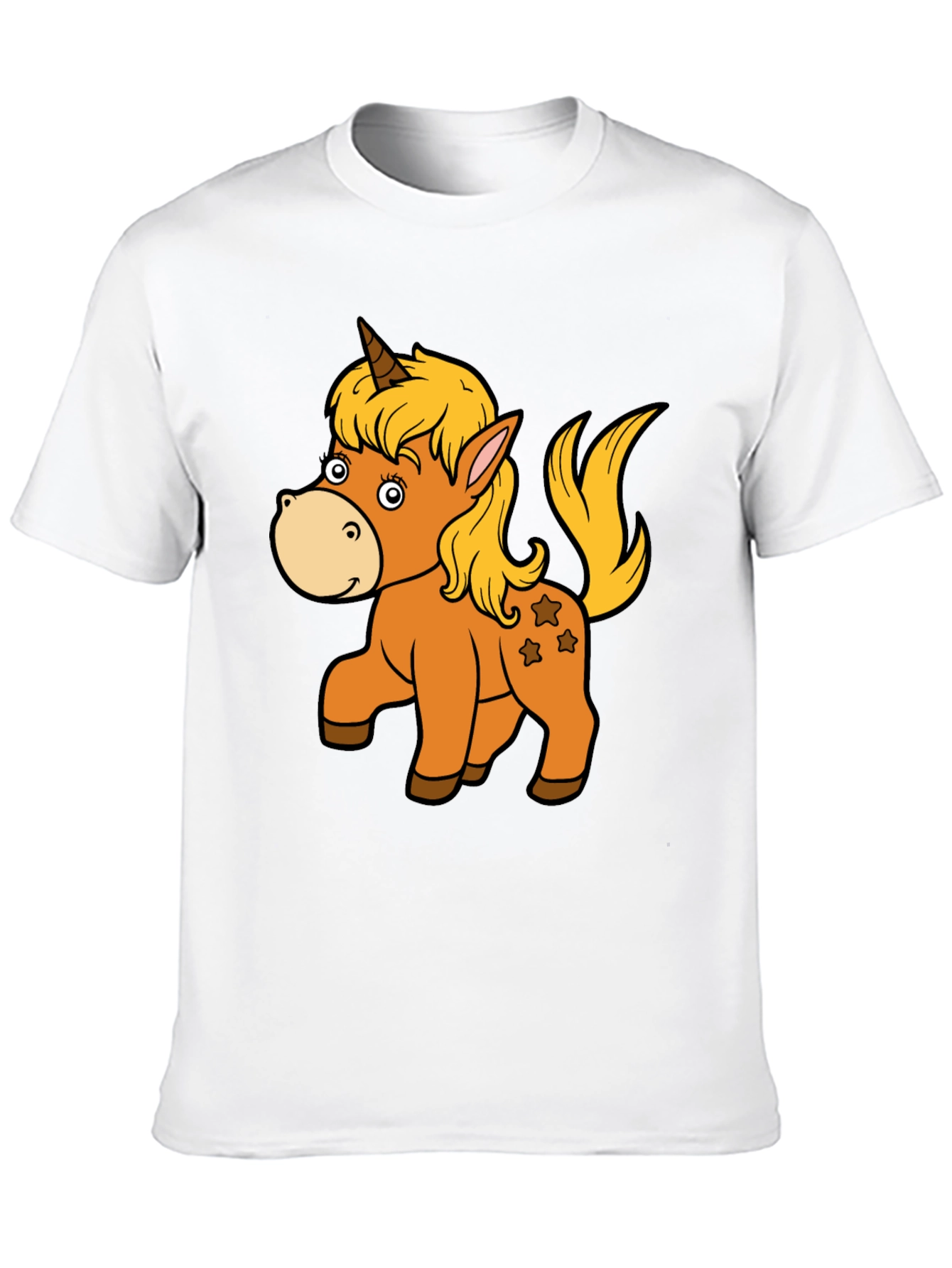 Black Unicorn Cartoon Graphic Tee - Black Unisex T-Shirt view 10