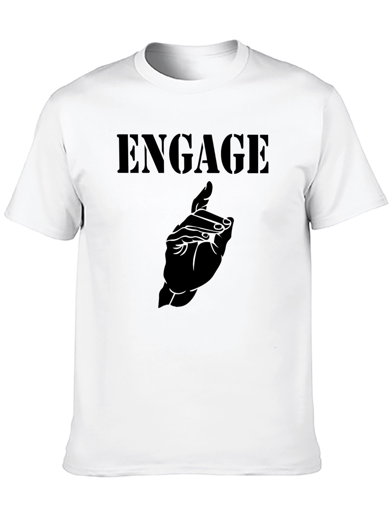 Black Engage Graphic Tee - Black Cotton Blend Shirt view 10