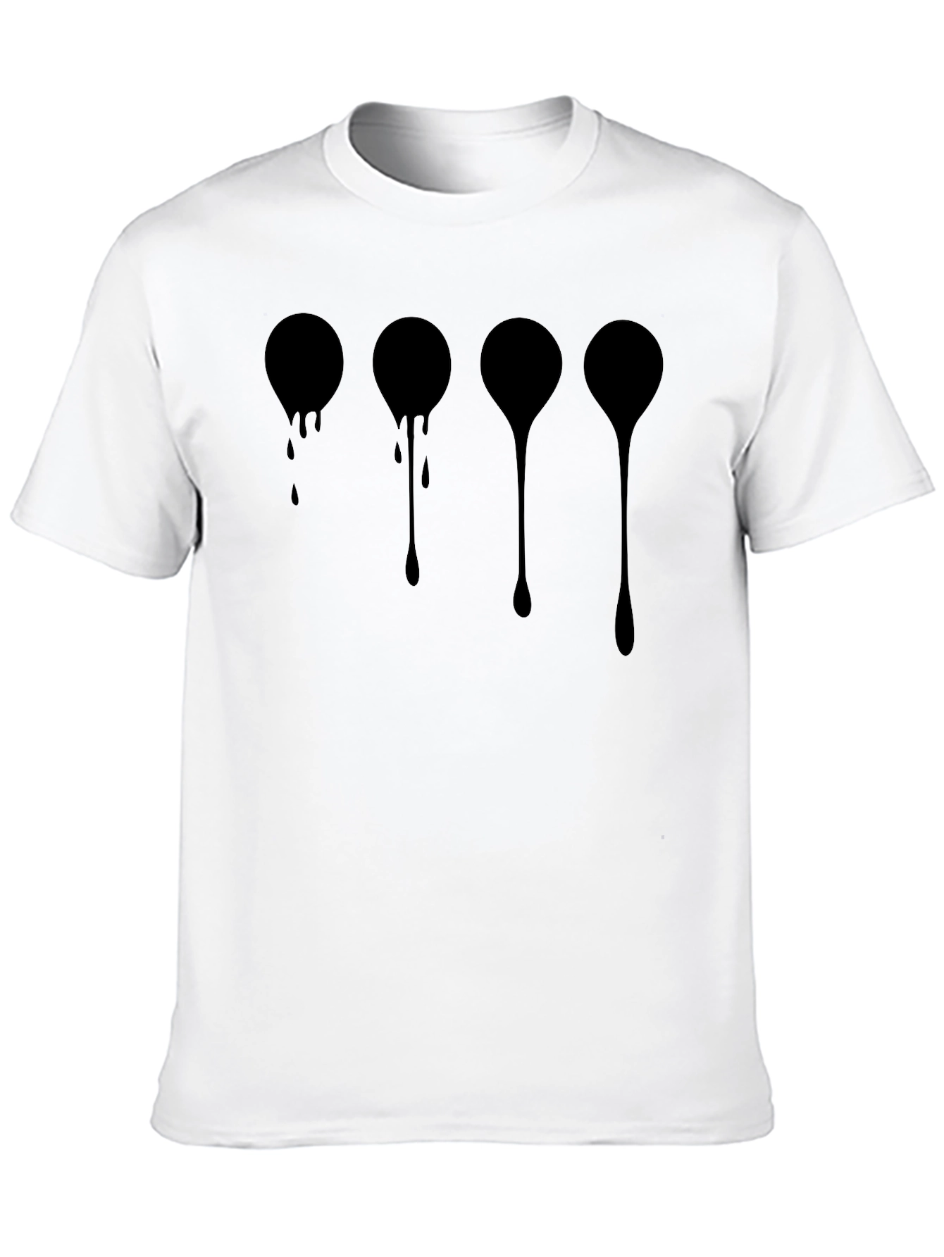 Black Dripping Circles Graphic Tee - Modern Black T-Shirt view 10