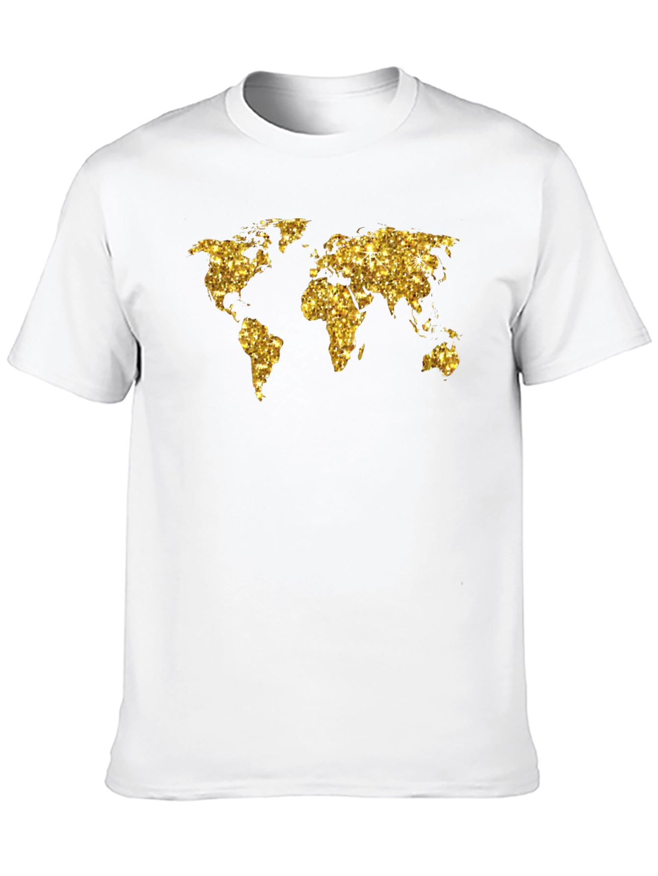 Black Glitter World Map Graphic Tee - Black view 10