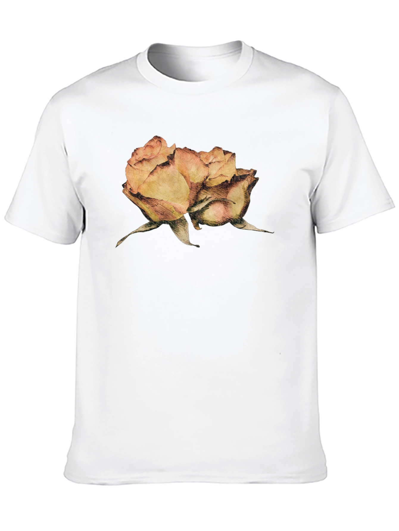 Black Floral Graphic T-Shirt - Elegant Rose Design view 10