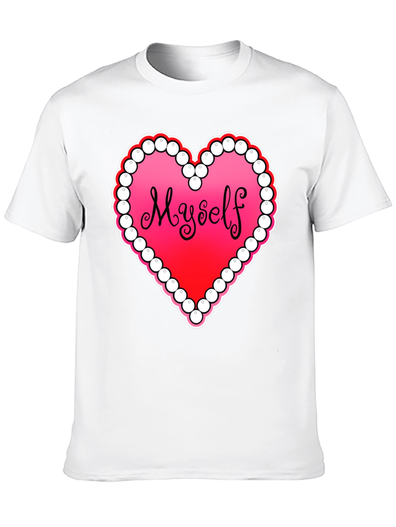 Black Myself Heart Graphic Tee - Black Casual T-Shirt view 10
