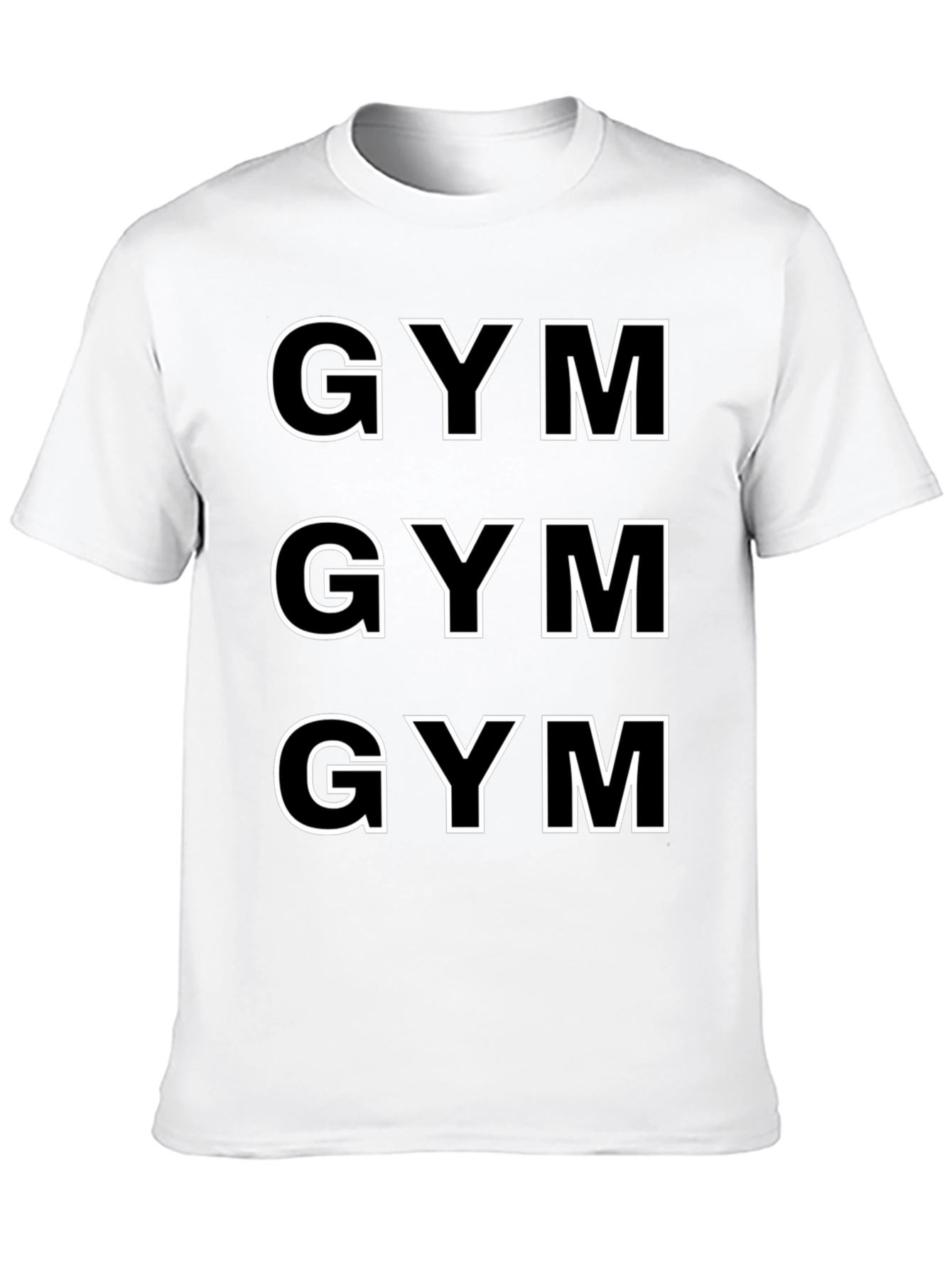 Black GYM Graphic Tee - Black Cotton Crew Neck T-Shirt view 10