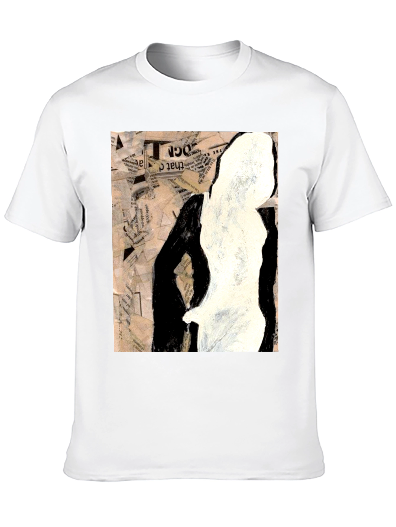 Black Abstract Silhouette Graphic Tee - Unisex Black T-Shirt view 10