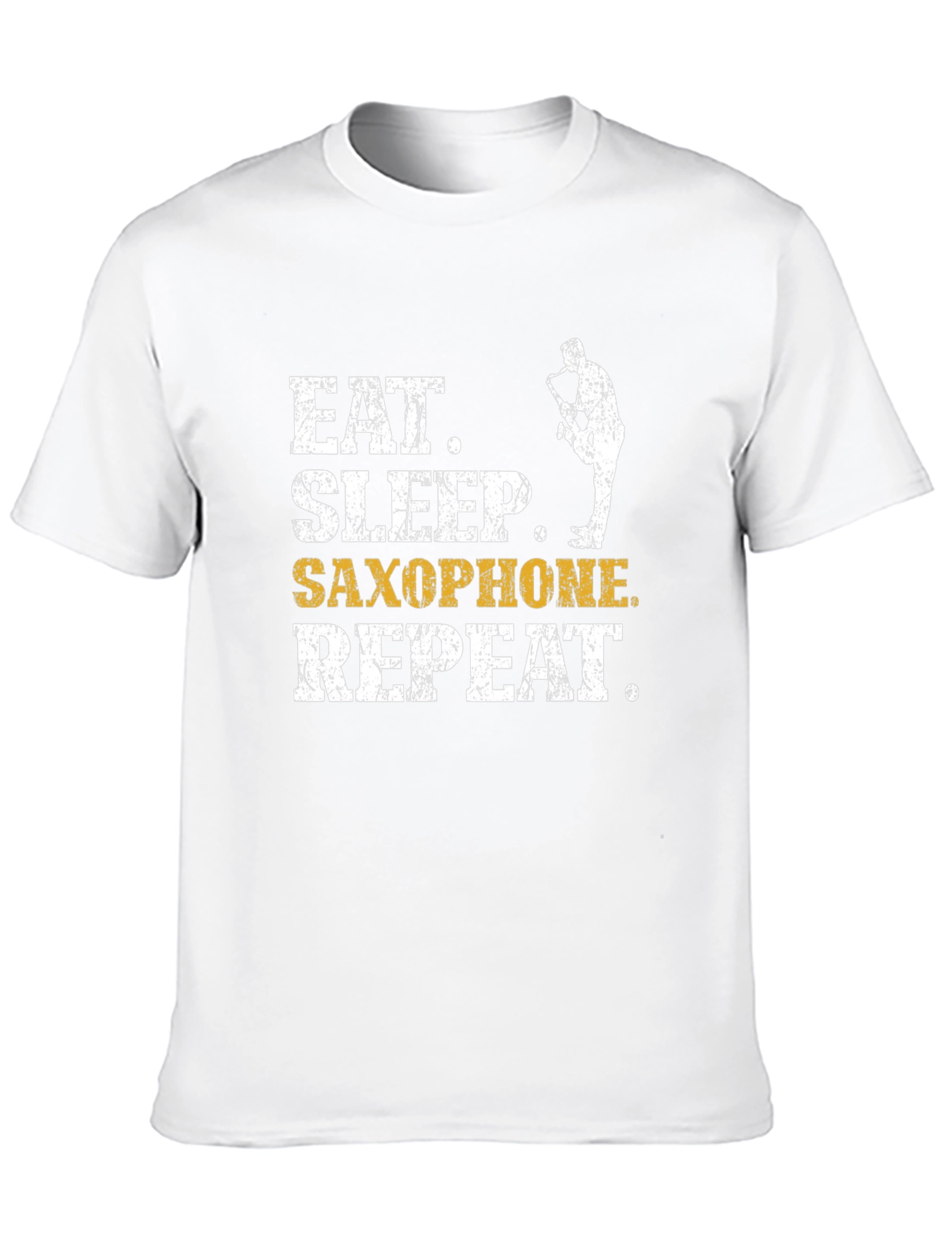 Black Eat Sleep Saxophone Repeat Black Graphic Tee view 10