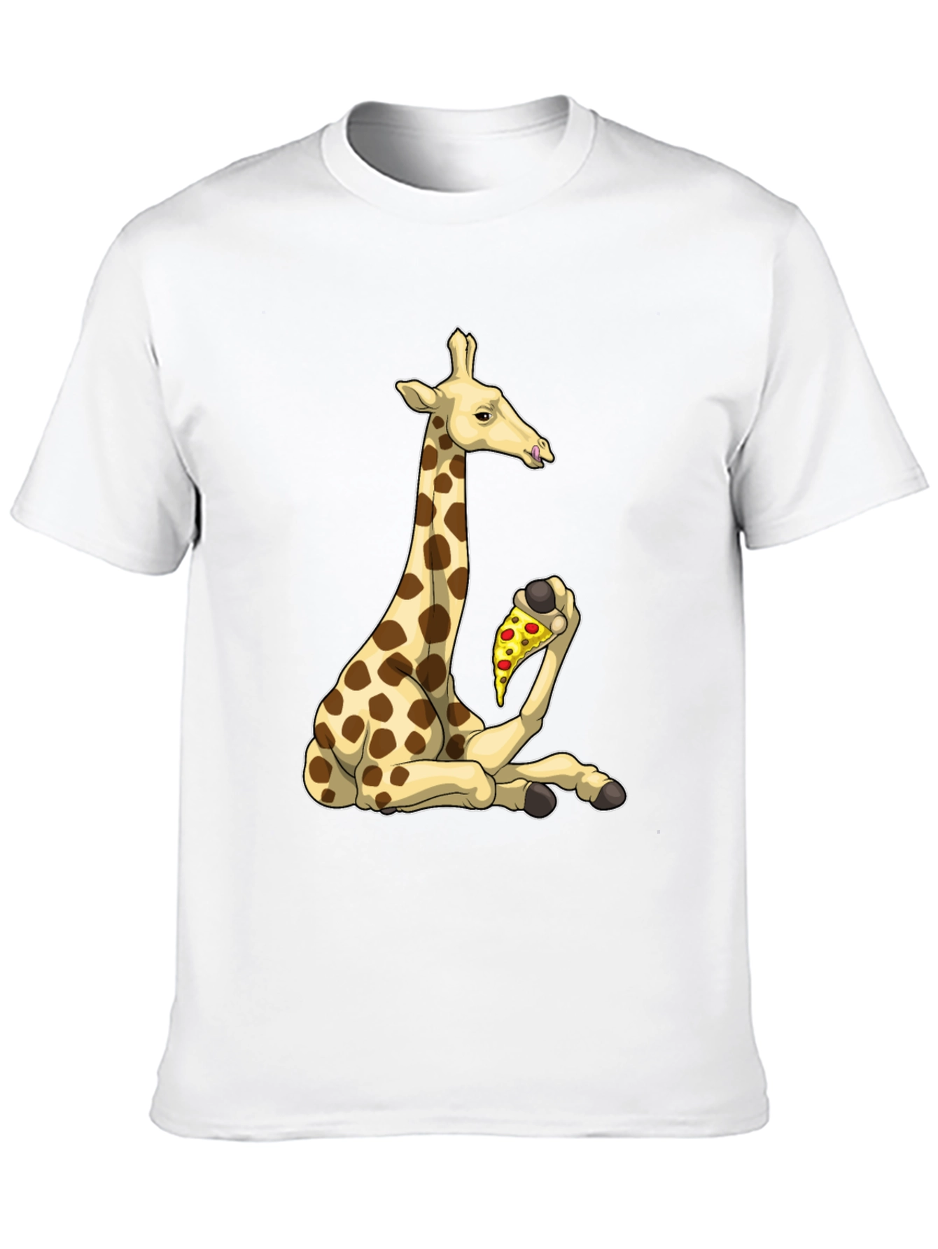 Black Giraffe Pizza T-Shirt - Unique Graphic Tee view 10